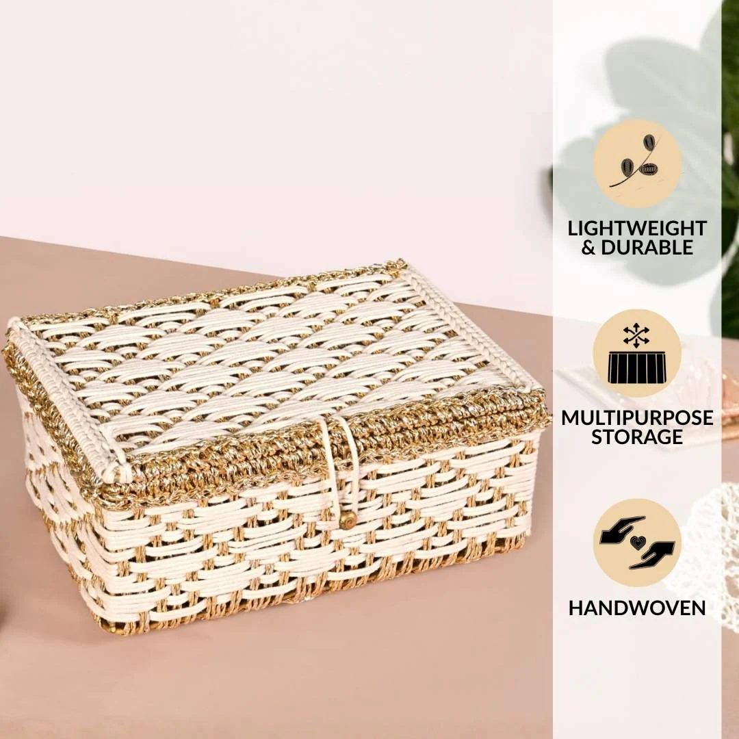 Handwoven Gift Basket White - Image 3