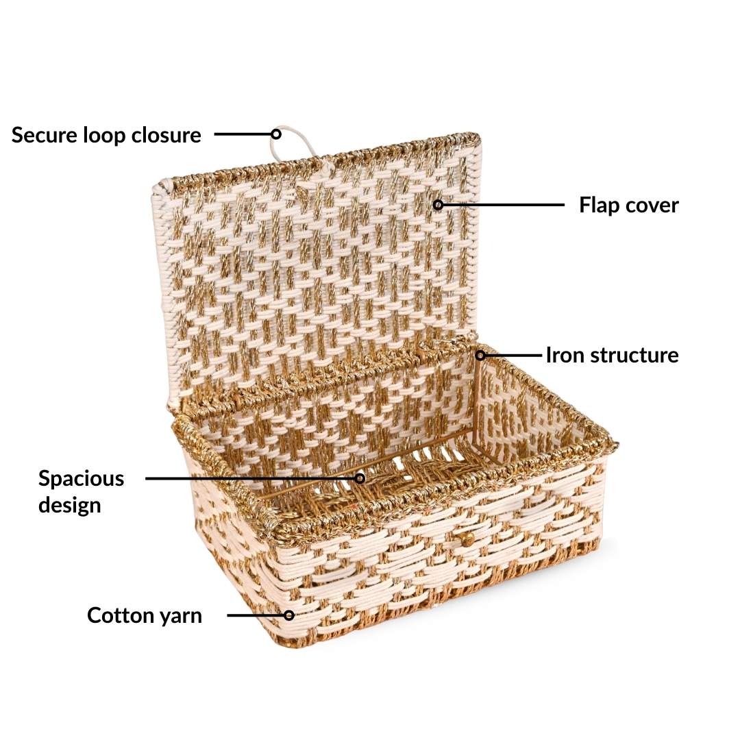 Handwoven Gift Basket White - Image 4