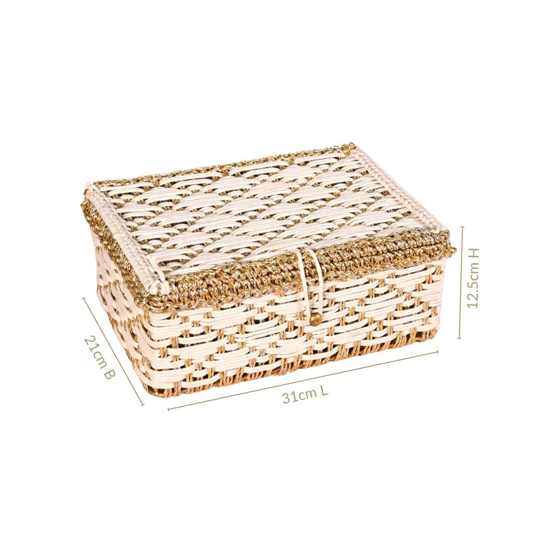 Handwoven Gift Basket White - Image 5