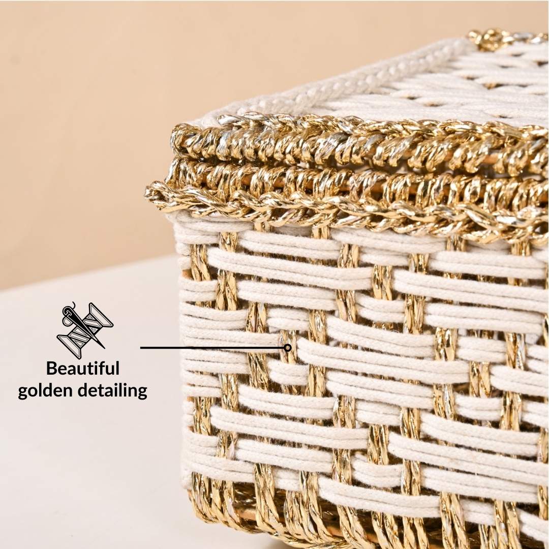 Handwoven Gift Basket White - Image 8