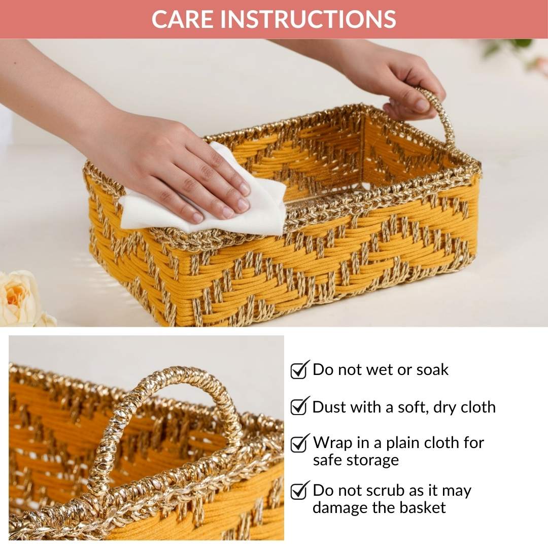 Handwoven Tray Yellow - Image 11