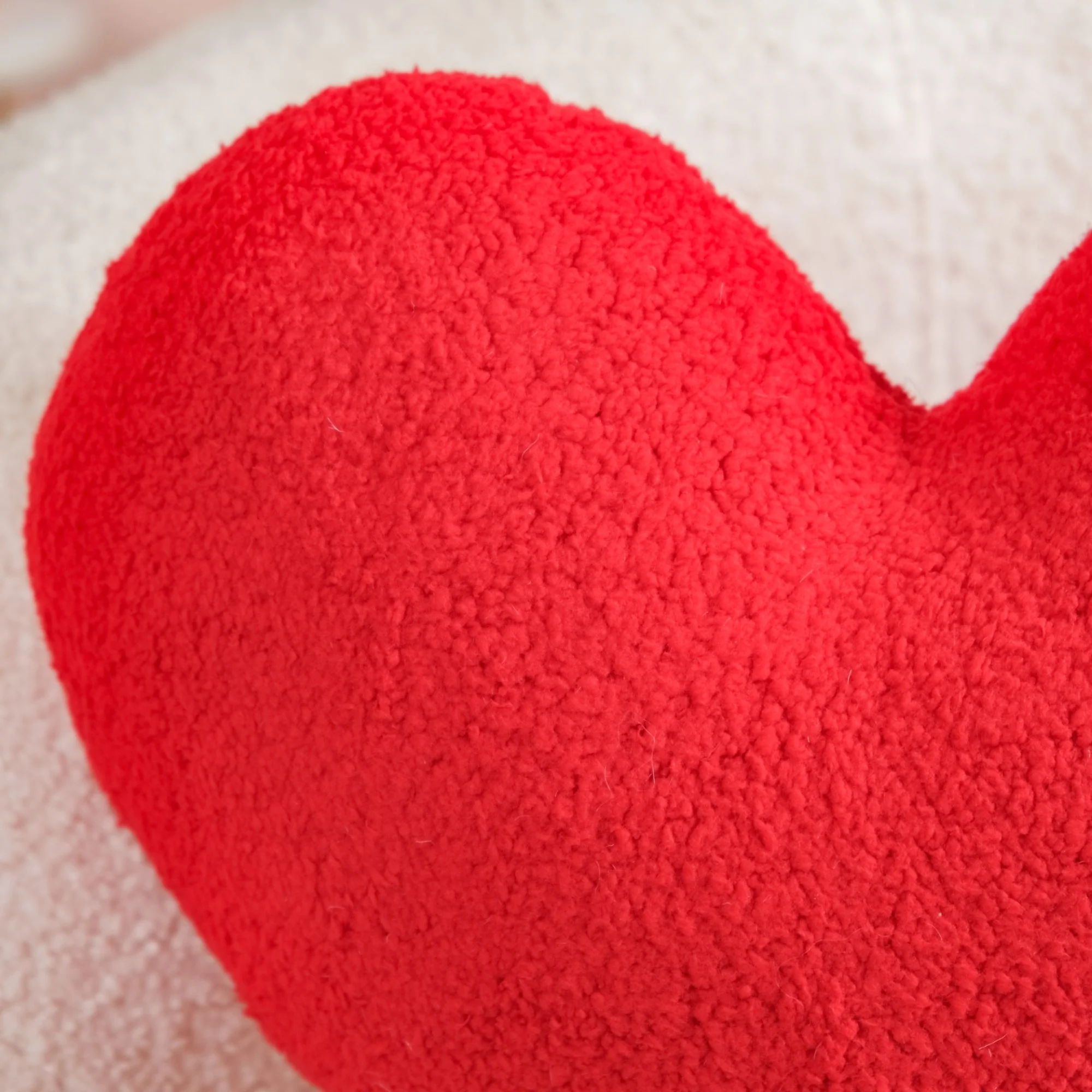 Heart Shape Cushion Set Of 2 Plushy Red White 14x14 Inch - Image 8