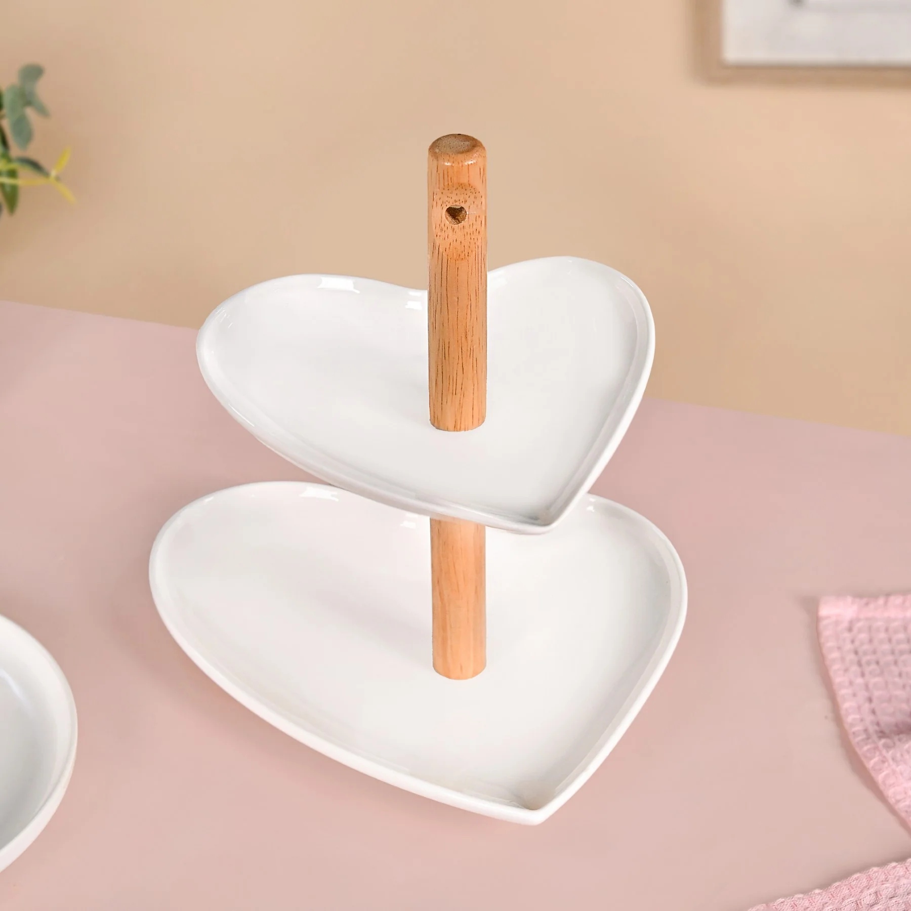 Heart Two Tier Ceramic Cake Stand - Image 8