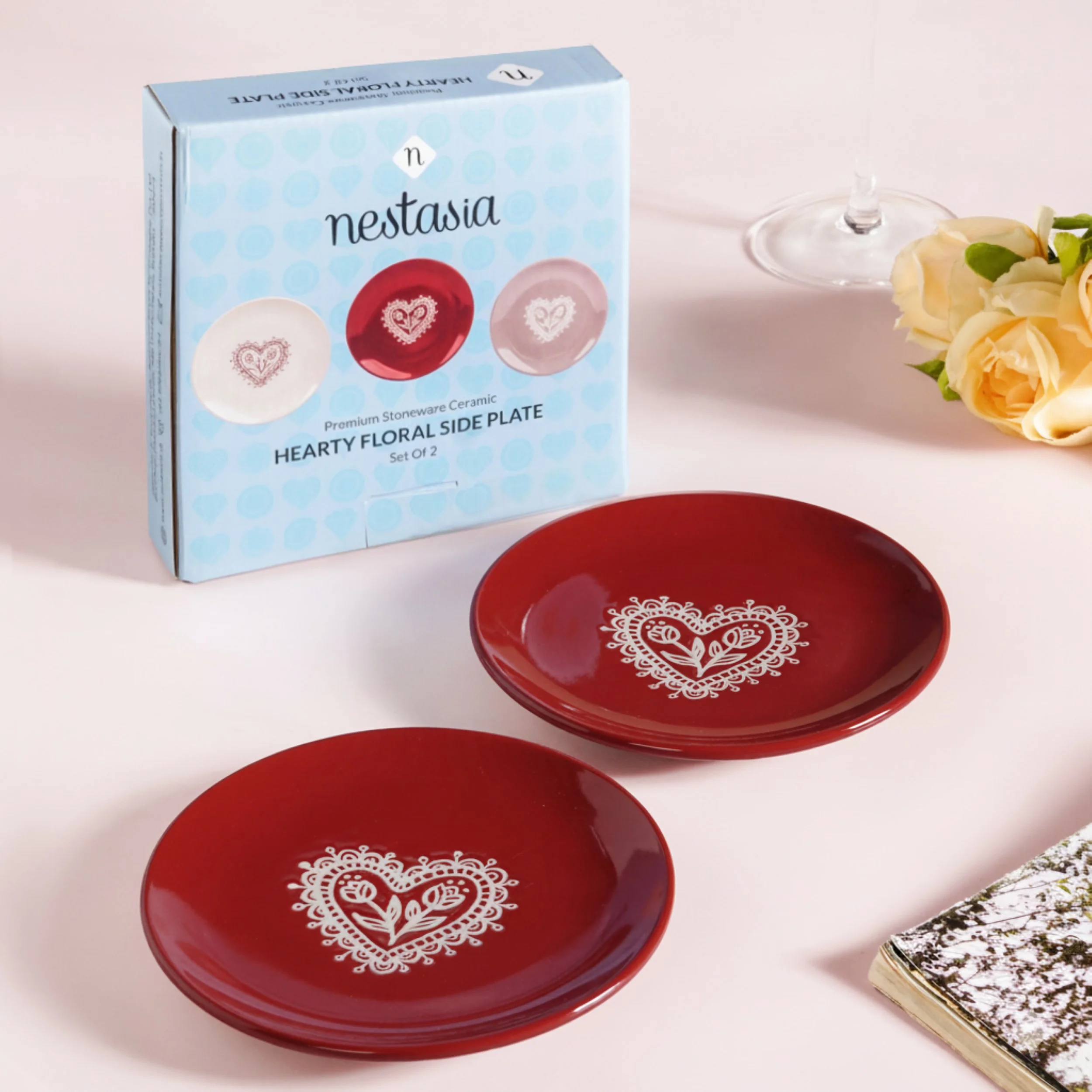 Hearty Ceramic Dessert Plate Red Set Of 2 15cm - Image 2