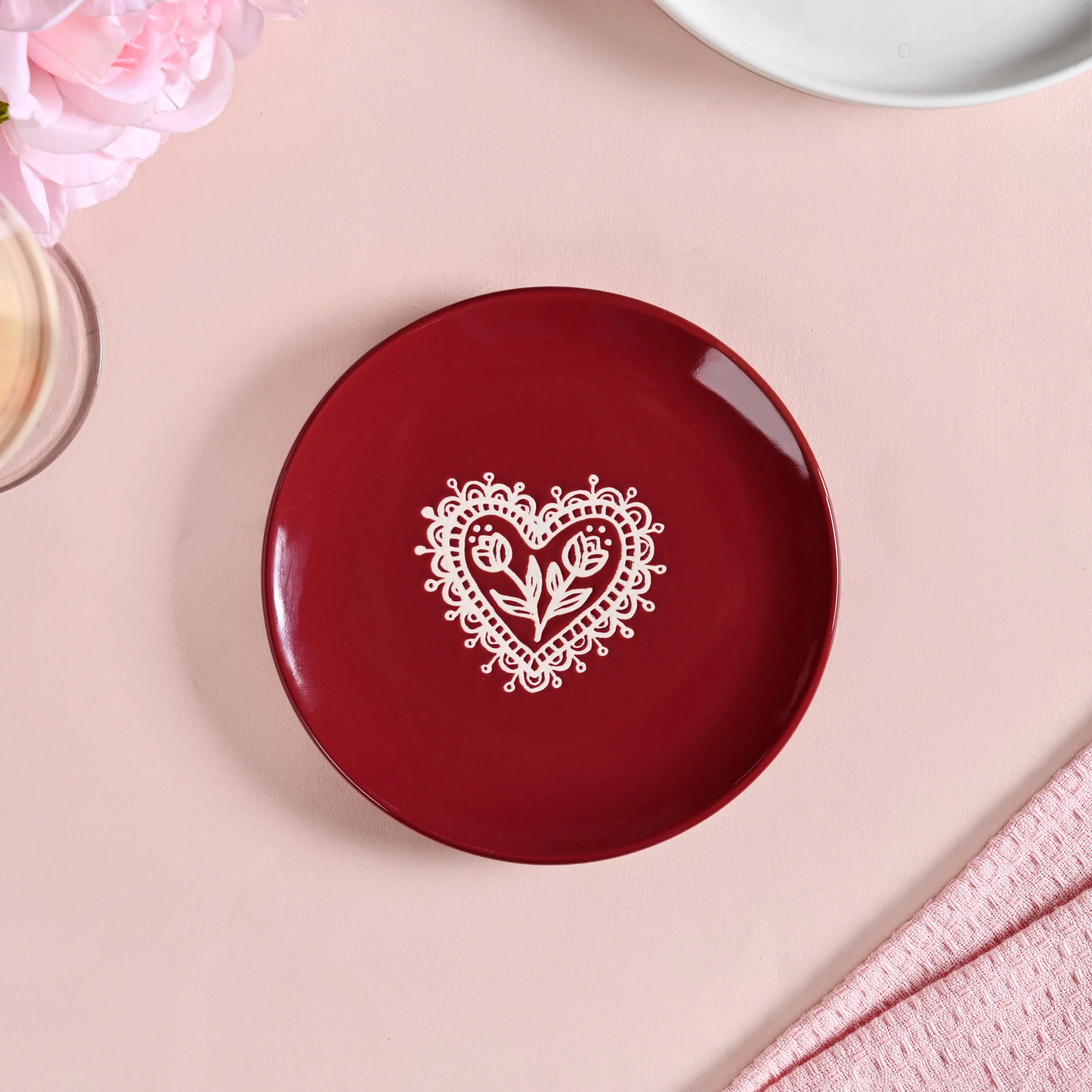 Hearty Ceramic Dessert Plate Red Set Of 2 15cm - Image 7