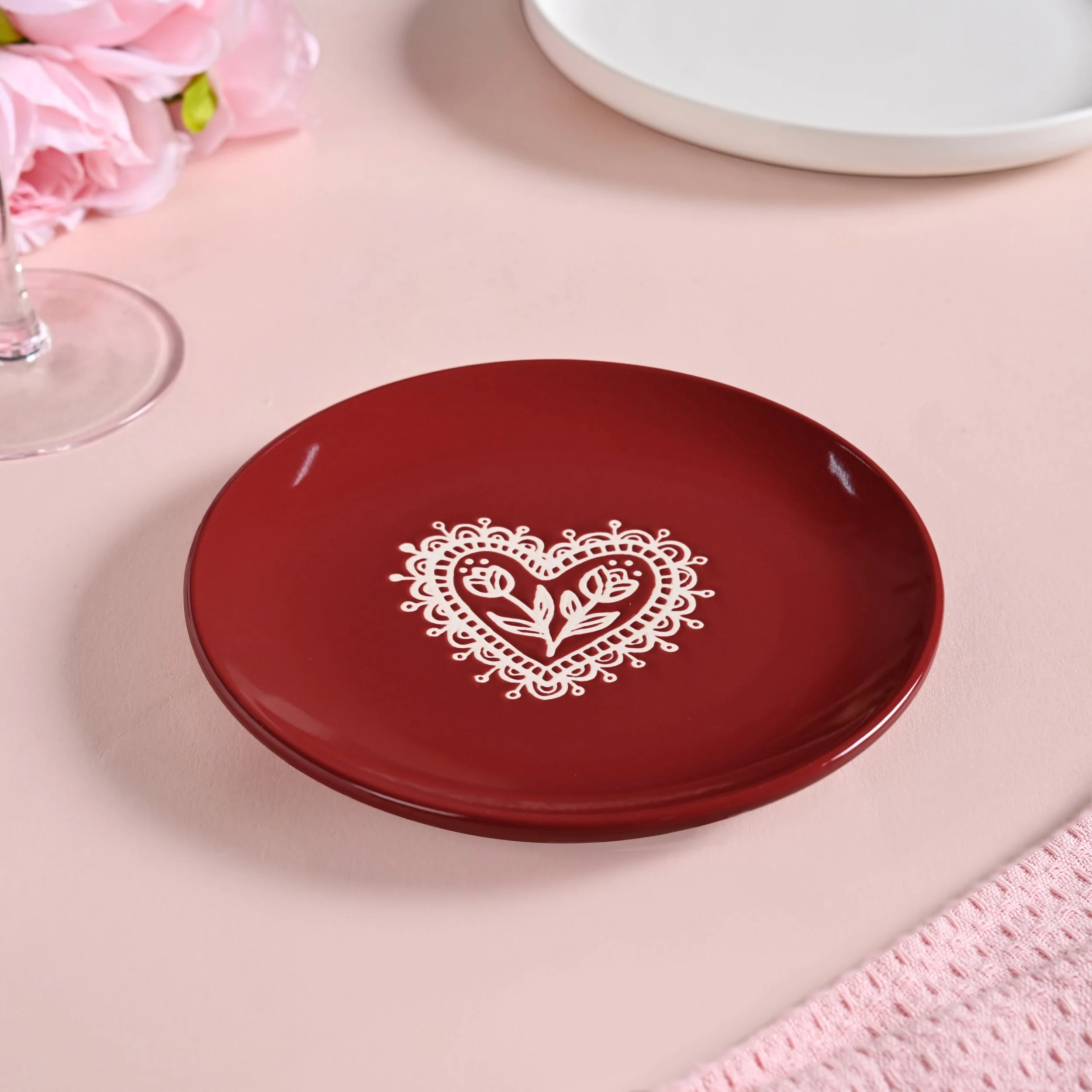 Hearty Ceramic Dessert Plate Red Set Of 2 15cm - Image 8