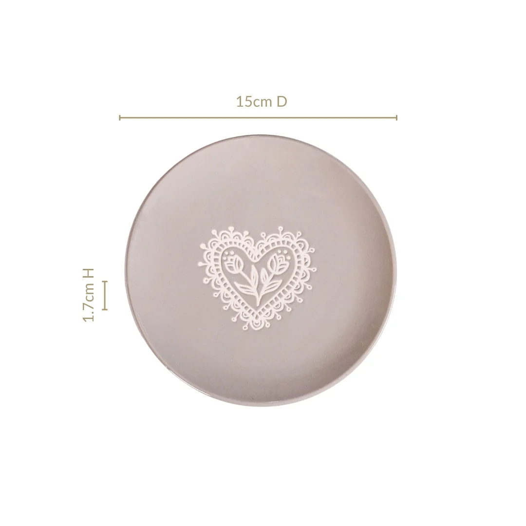 Hearty Ceramic Dessert Plate Taupe Grey Set Of 2 15cm - Image 4