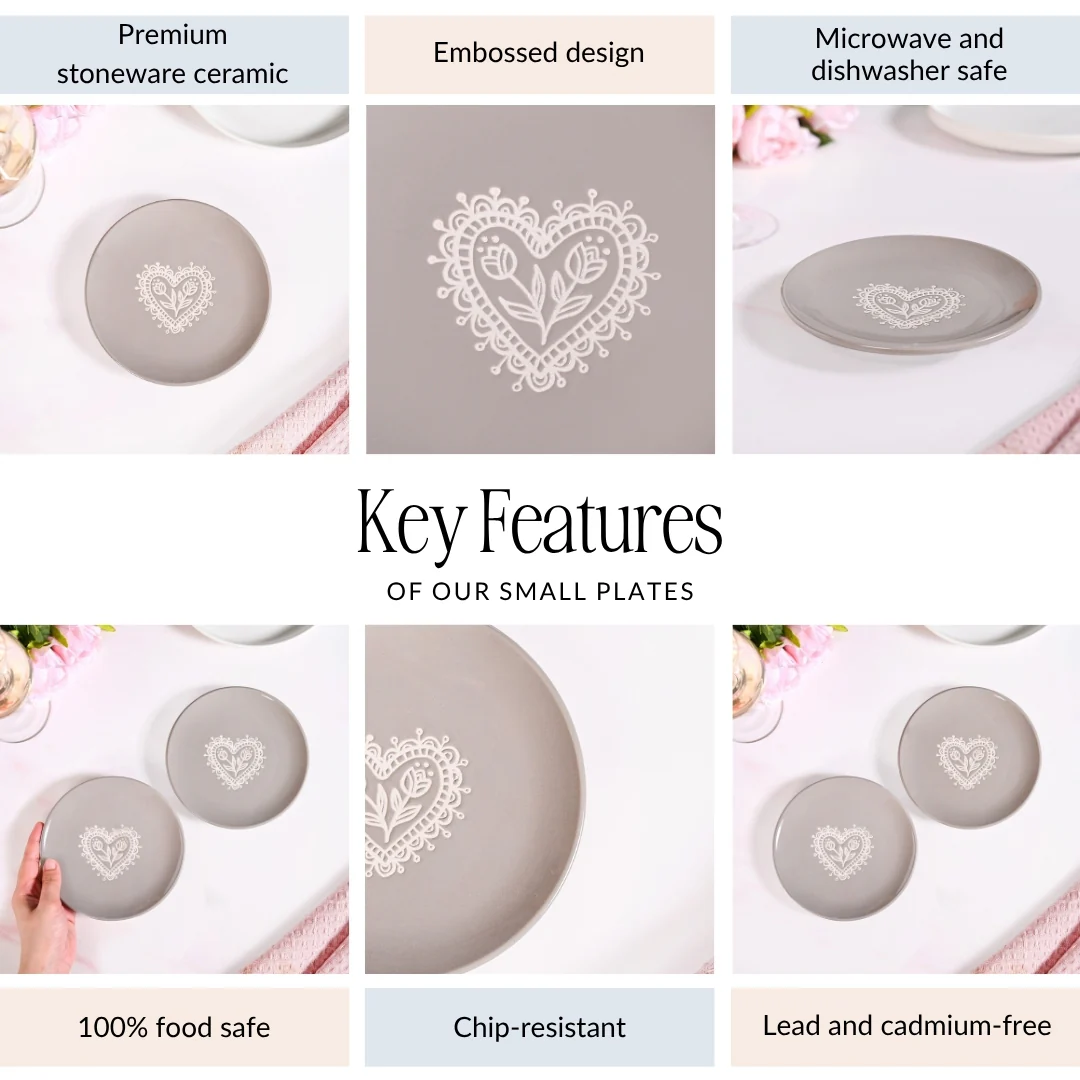 Hearty Ceramic Dessert Plate Taupe Grey Set Of 2 15cm - Image 5