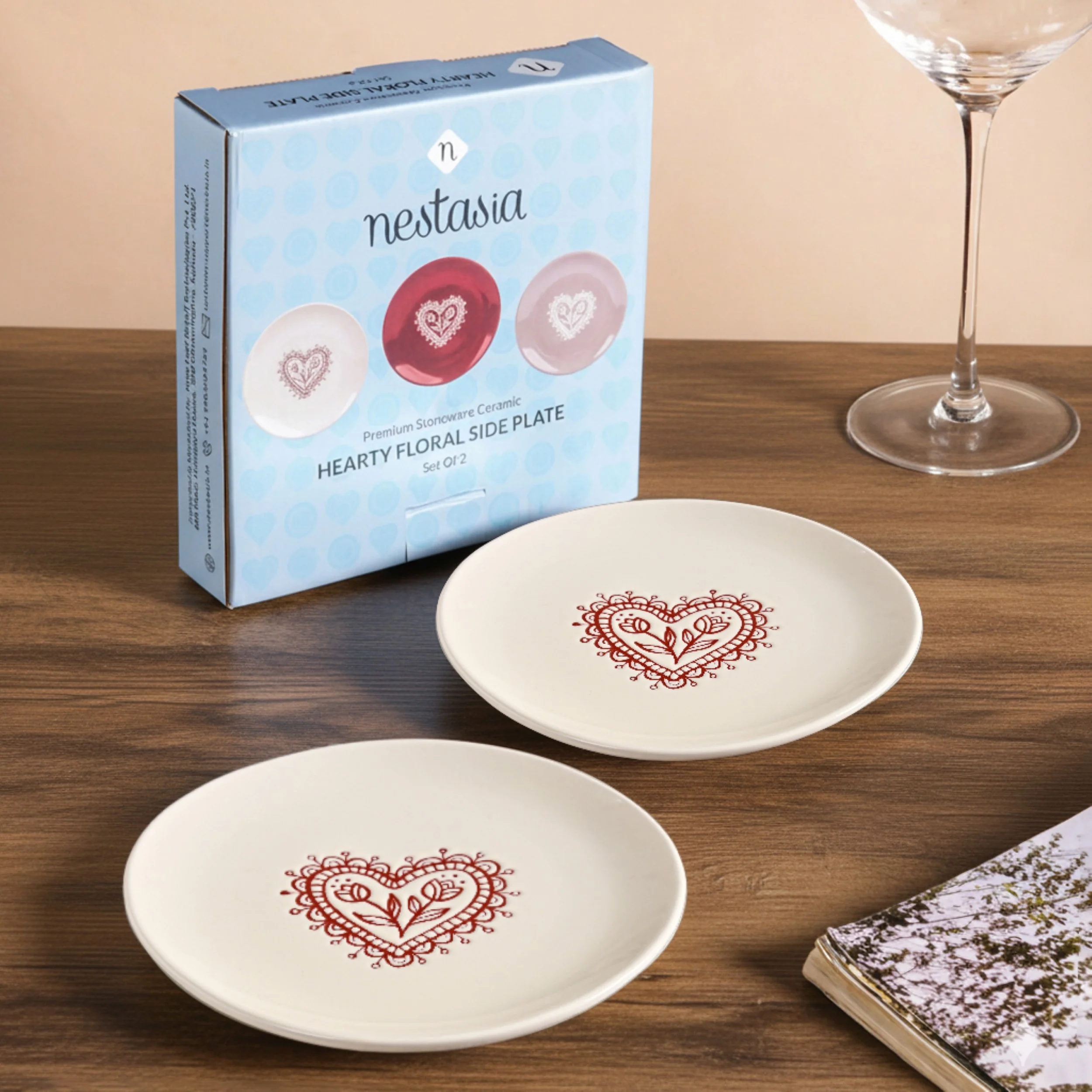Hearty Ceramic Small Plate Cream Set Of 2 15cm - Image 2