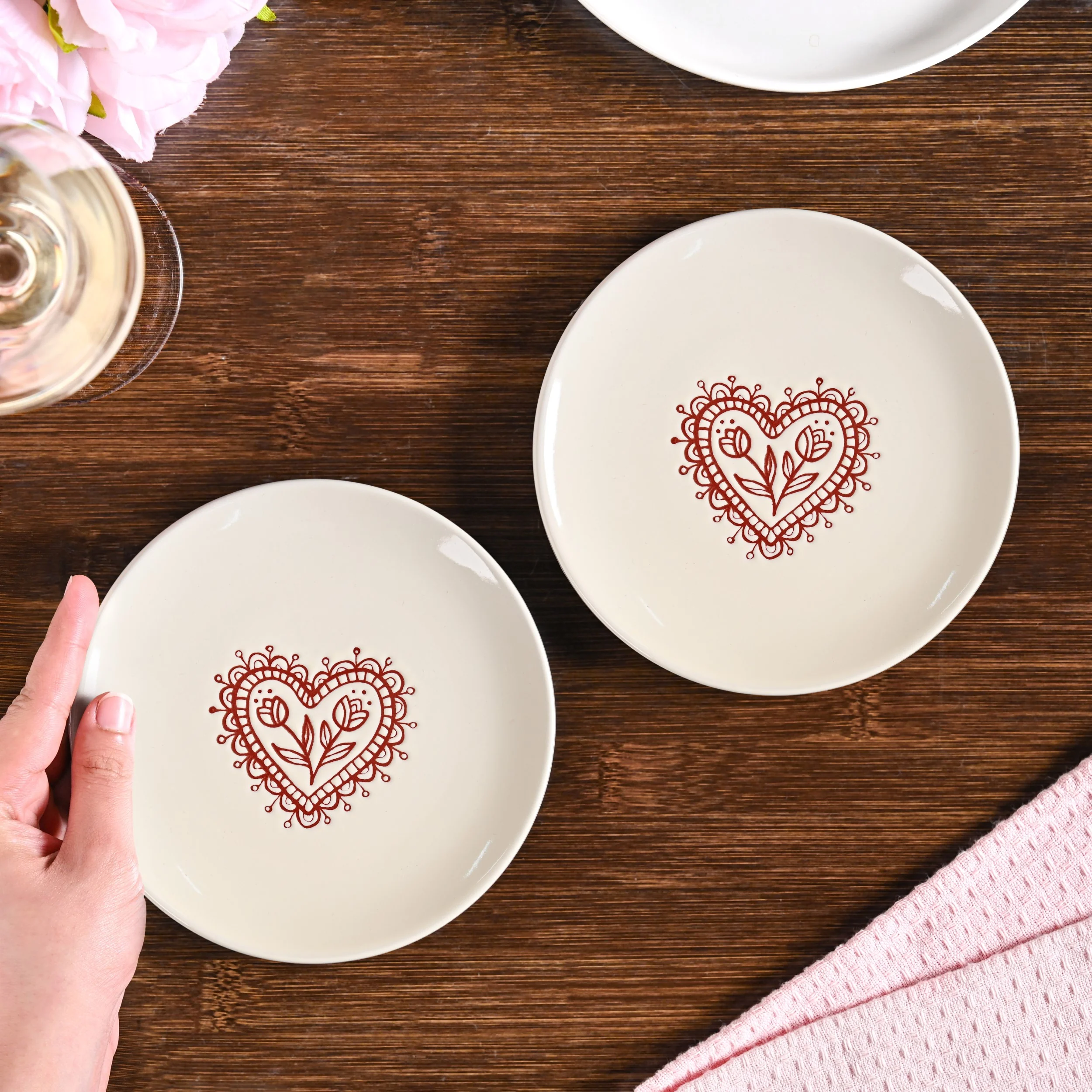 Hearty Ceramic Small Plate Cream Set Of 2 15cm - Image 3