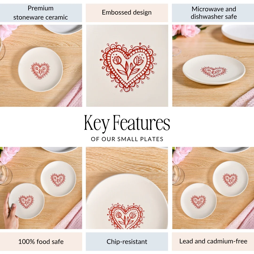 Hearty Ceramic Small Plate Cream Set Of 2 15cm - Image 5