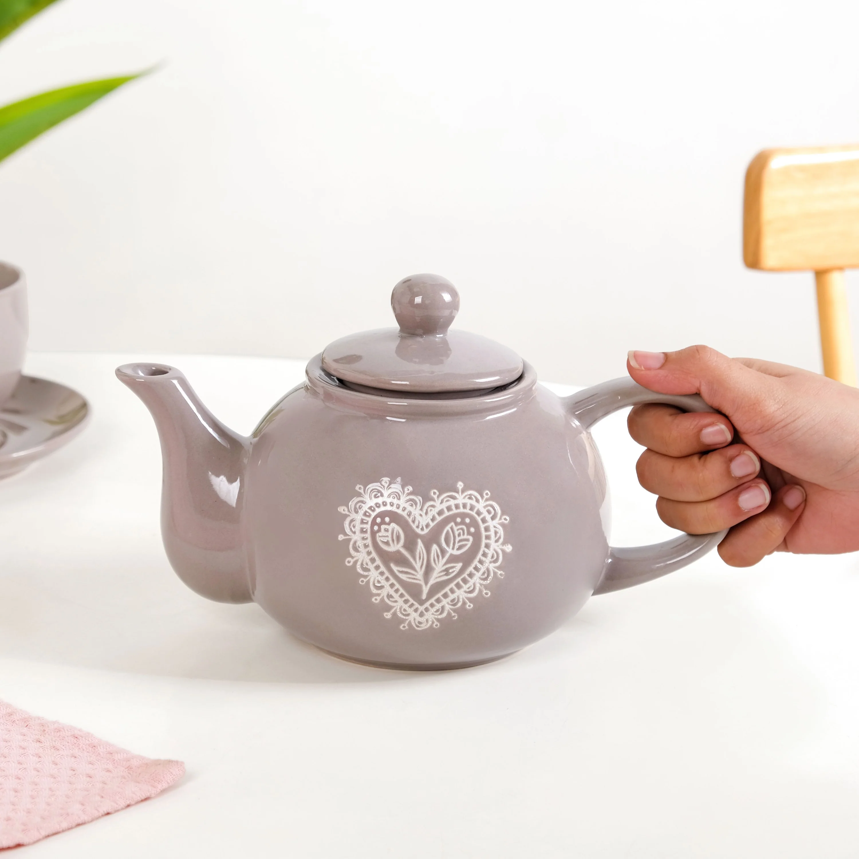 Hearty Ceramic Tea Pot Grey 1000ml - Image 2