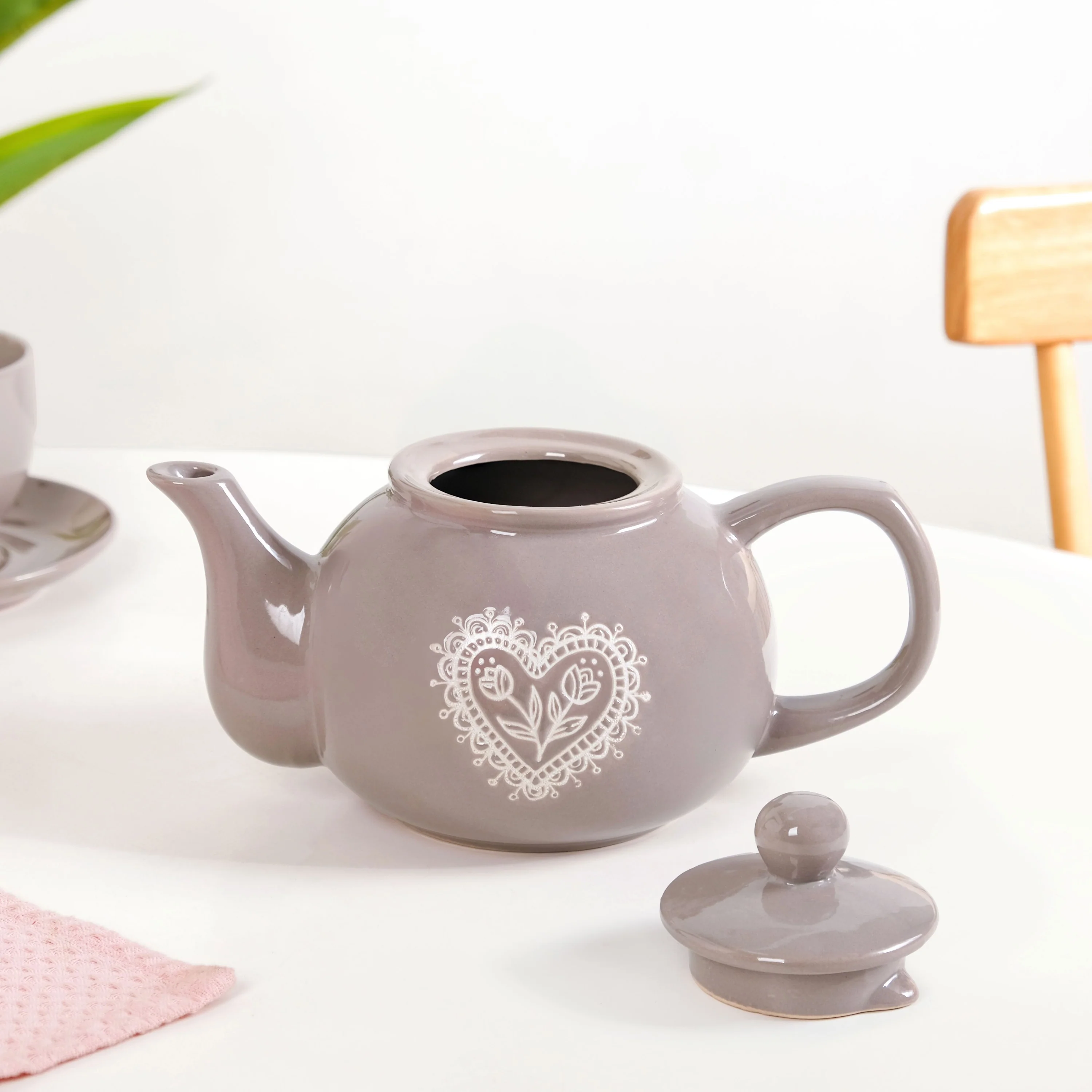 Hearty Ceramic Tea Pot Grey 1000ml - Image 6