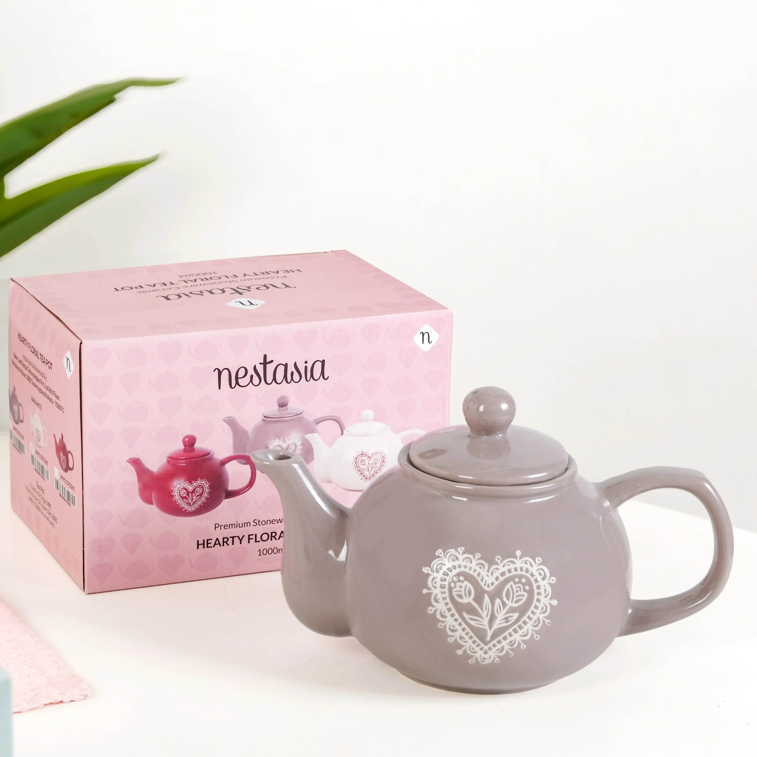 Hearty Ceramic Tea Pot Grey 1000ml - Image 7