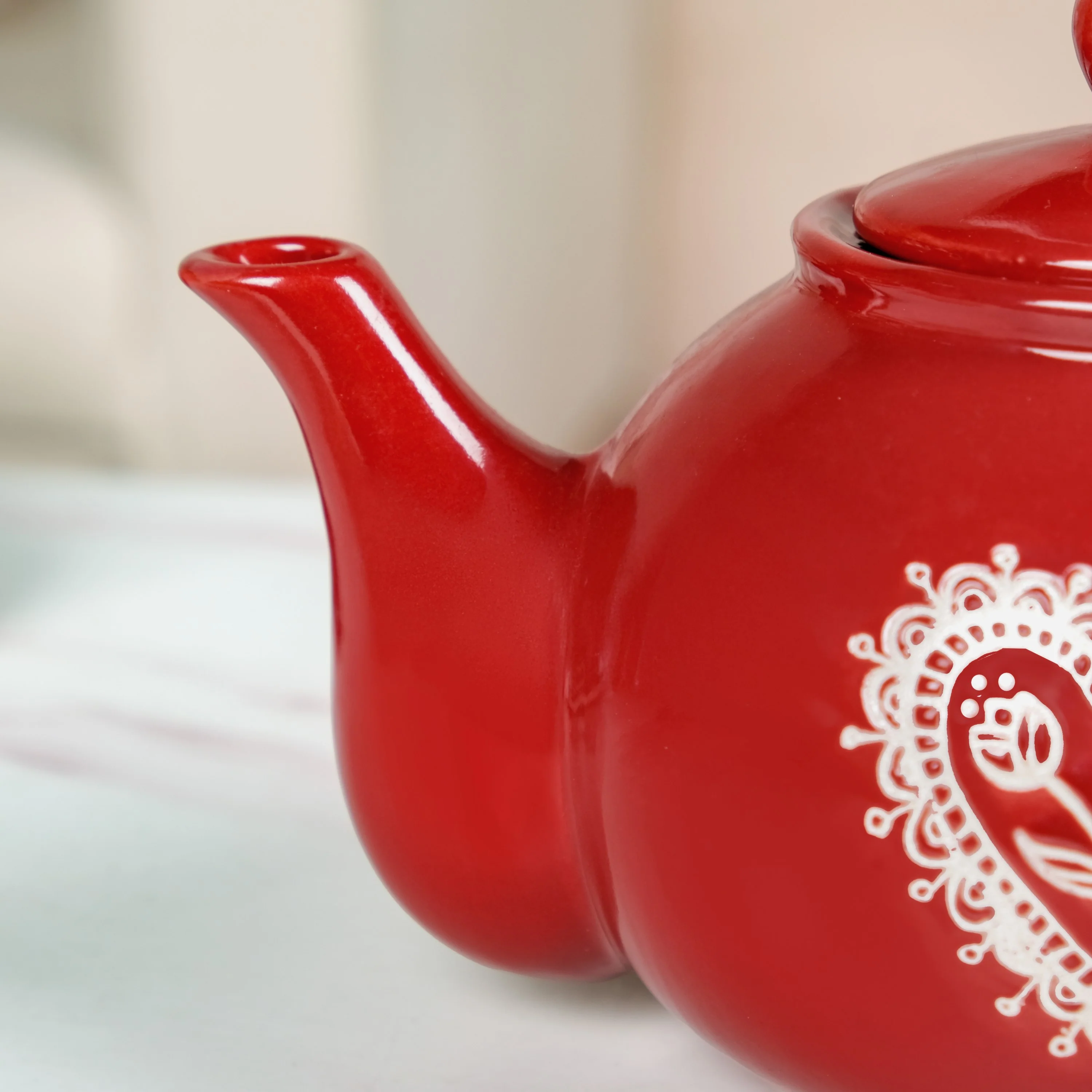 Hearty Ceramic Tea Pot Red 1000ml - Image 6
