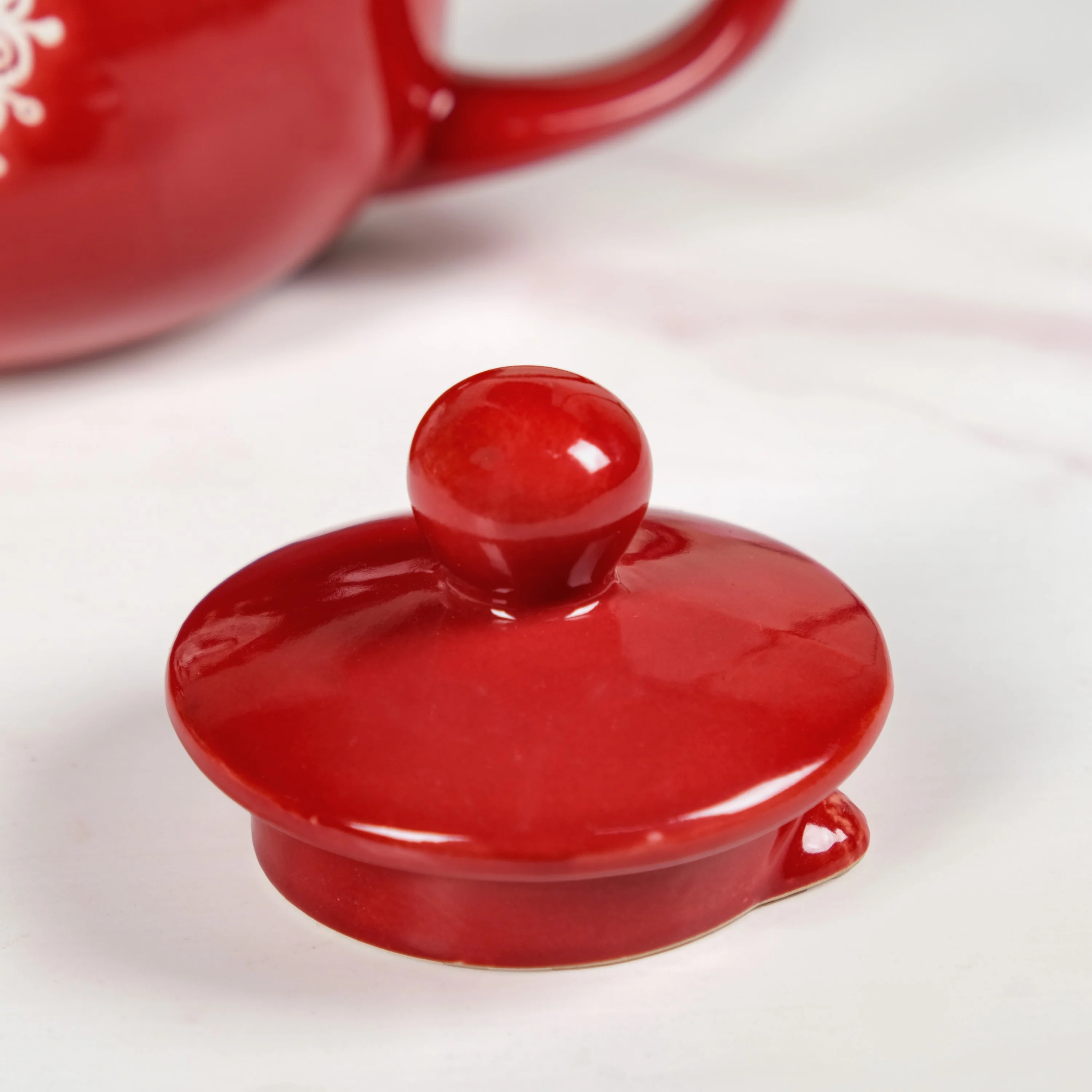 Hearty Ceramic Tea Pot Red 1000ml - Image 7