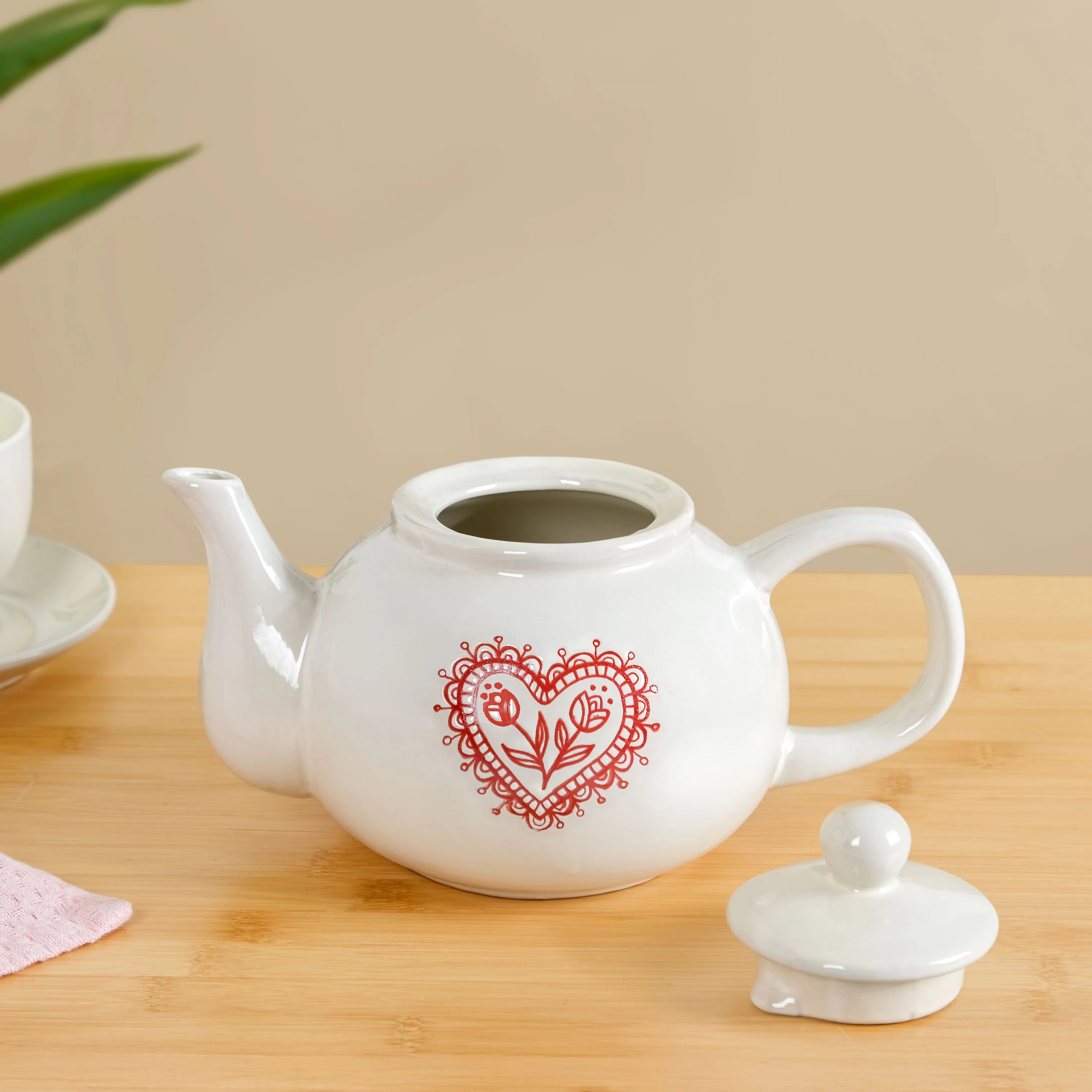 Hearty Ceramic Tea Pot White 1000ml - Image 7