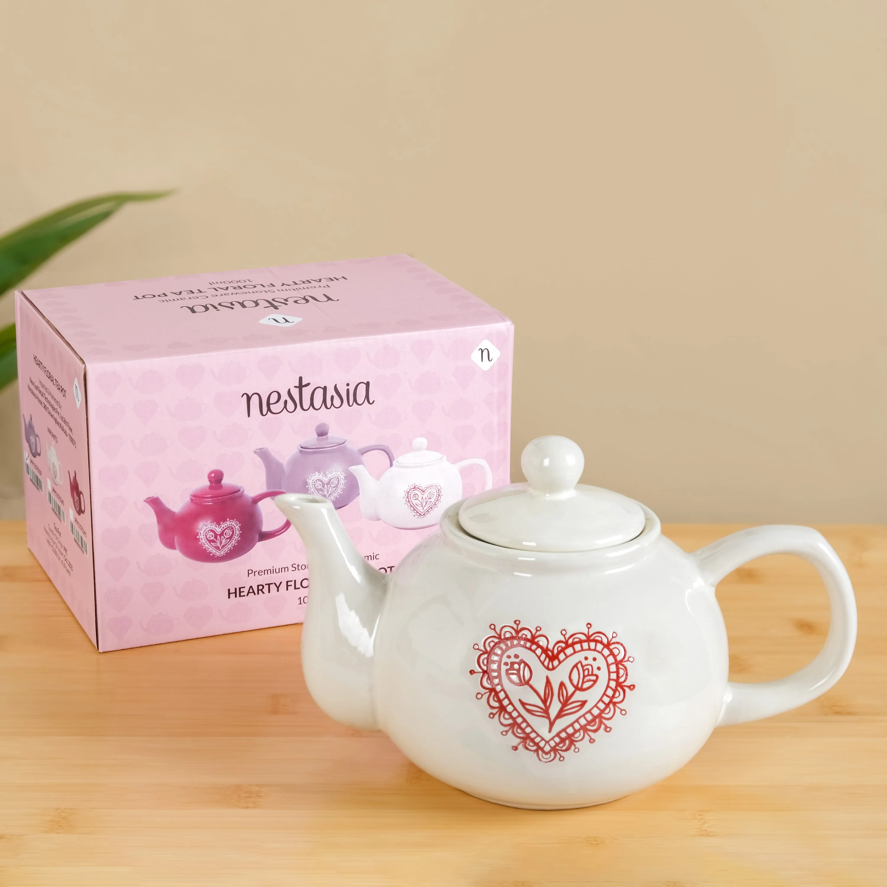 Hearty Ceramic Tea Pot White 1000ml - Image 8