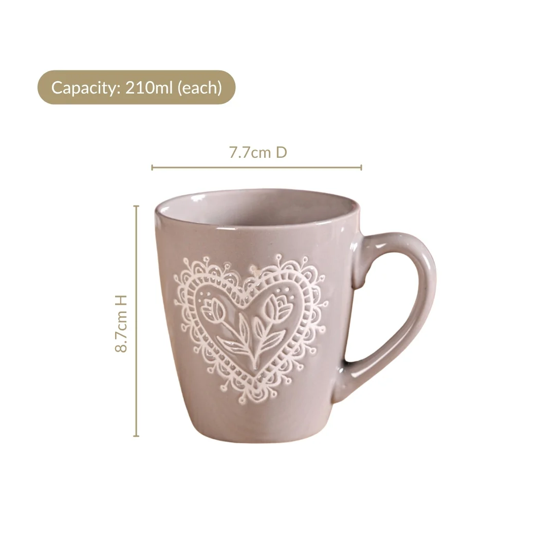 Hearty Floral Cup Set Of 6 210ml - Image 4