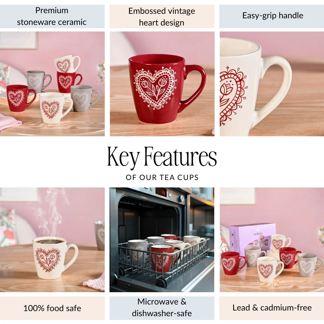 Hearty Floral Cup Set Of 6 210ml - Image 5