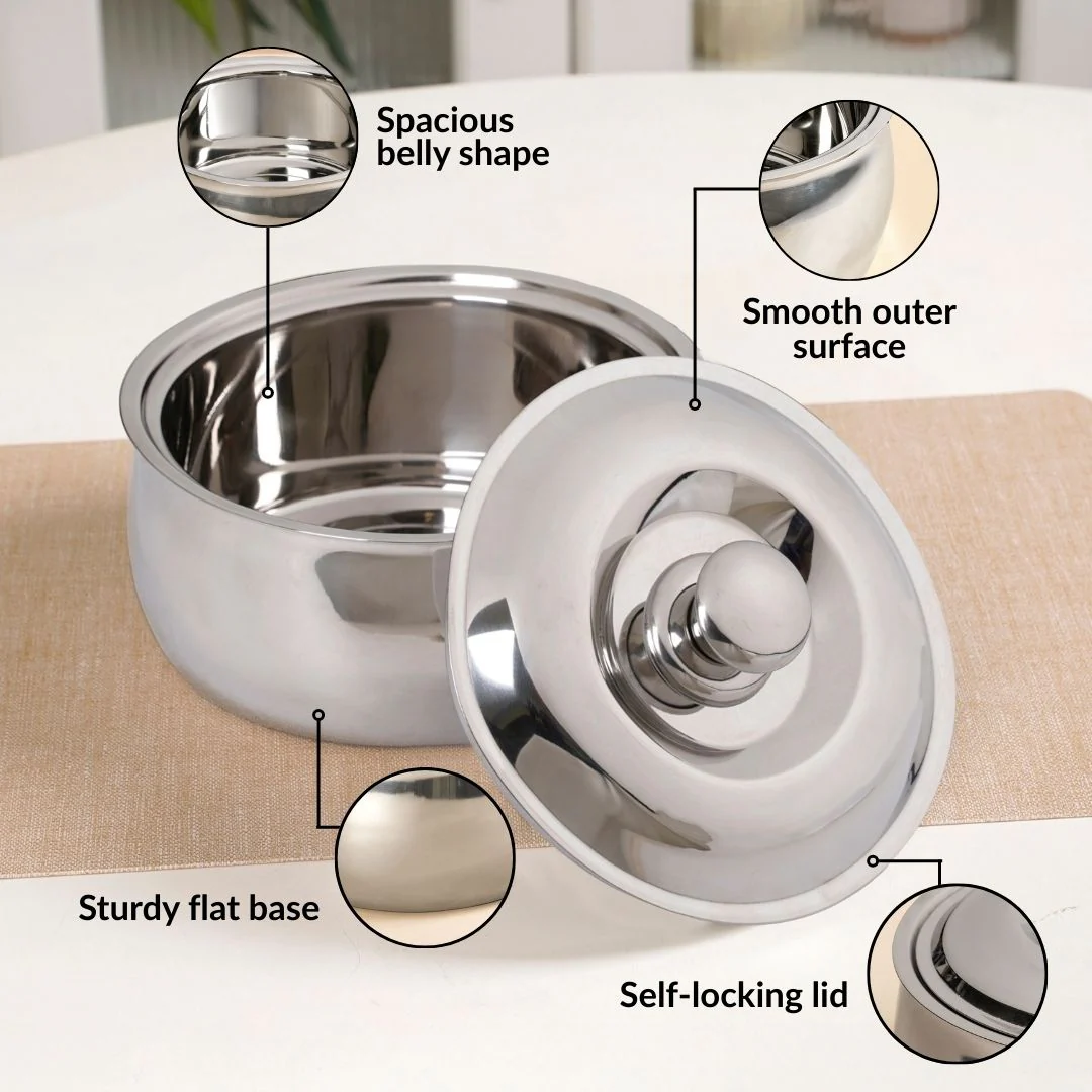 Heat Lock Stainless Steel Casserole 1500ml - Image 5