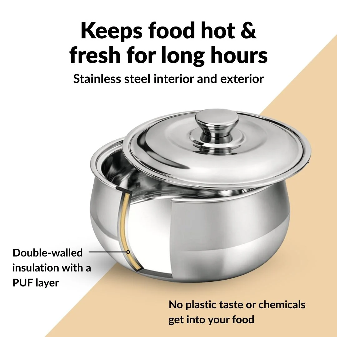 Heat Lock Stainless Steel Casserole 1500ml - Image 6