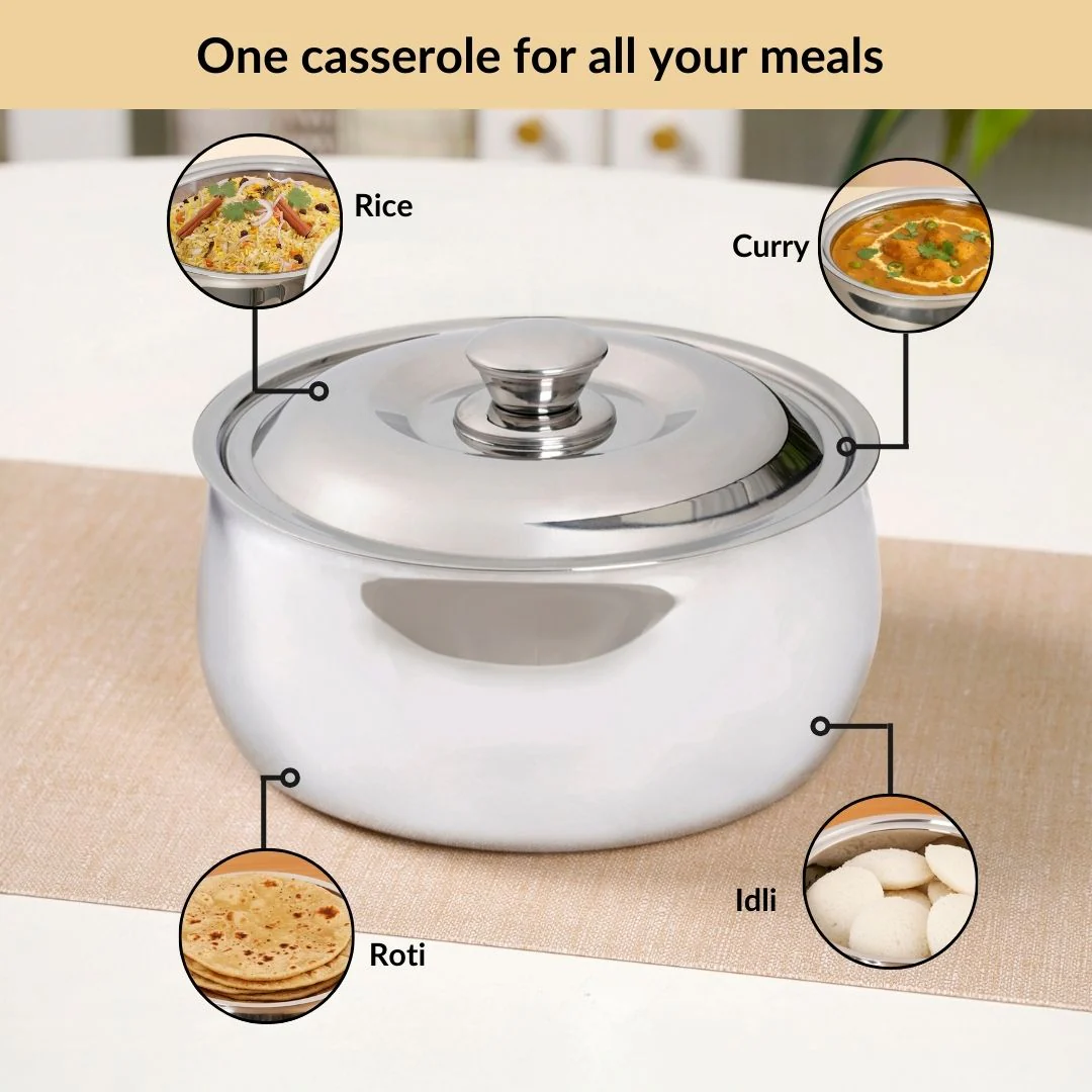 Heat Lock Stainless Steel Casserole 1500ml - Image 7