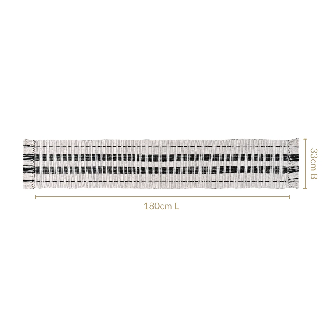 Heritage Loom Fringed Cotton Runner 180x33cm - Image 3