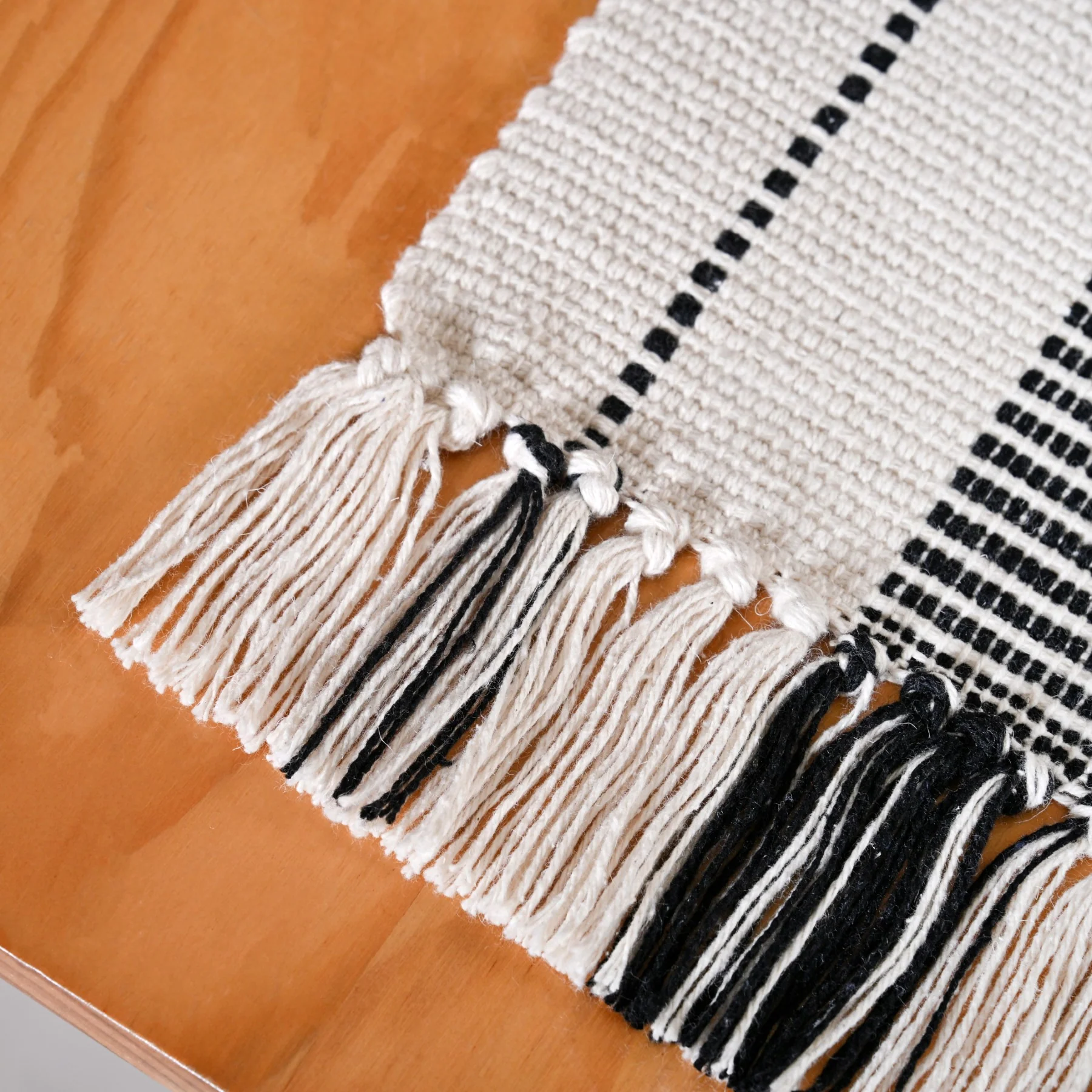 Heritage Loom Fringed Cotton Runner 180x33cm - Image 6