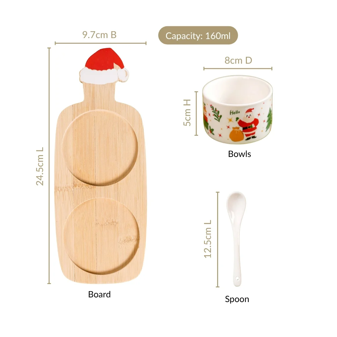 Holiday Season Snack Platter With Spoons And Tray Set Of 5 - Image 4