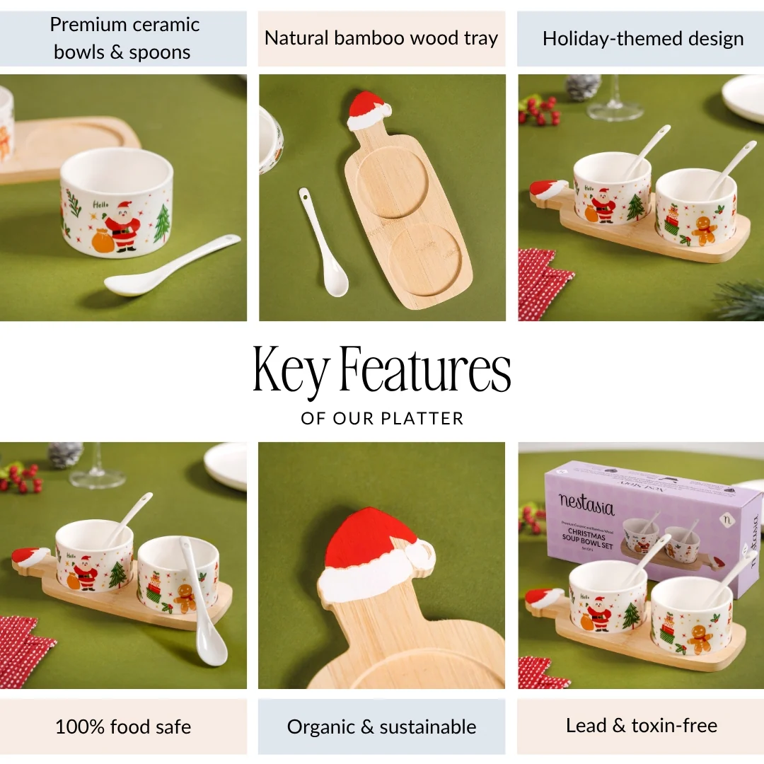 Holiday Season Snack Platter With Spoons And Tray Set Of 5 - Image 5