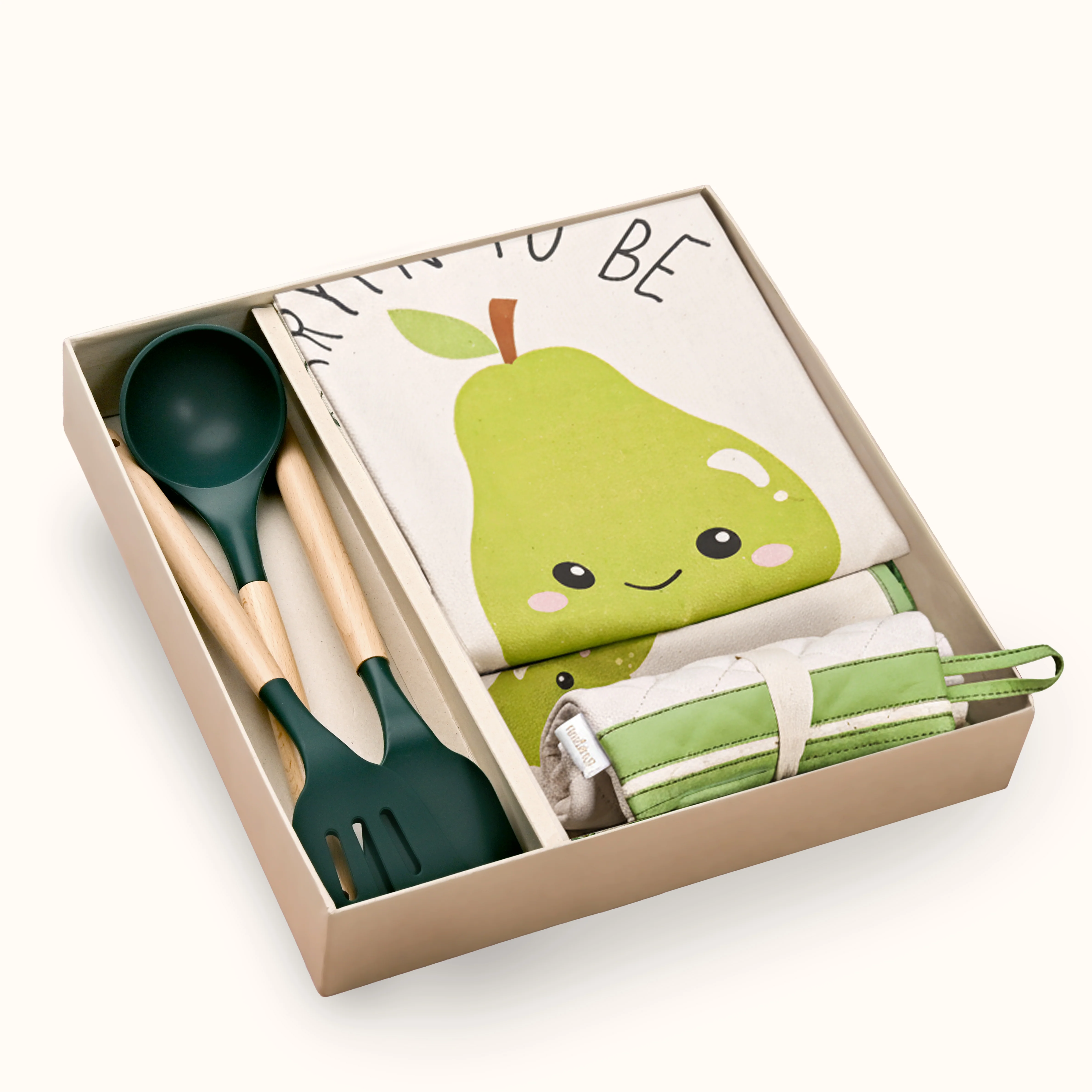 Home Chef Gift Hamper With Spatula Apron Mitten And Hand Towel - Image 2