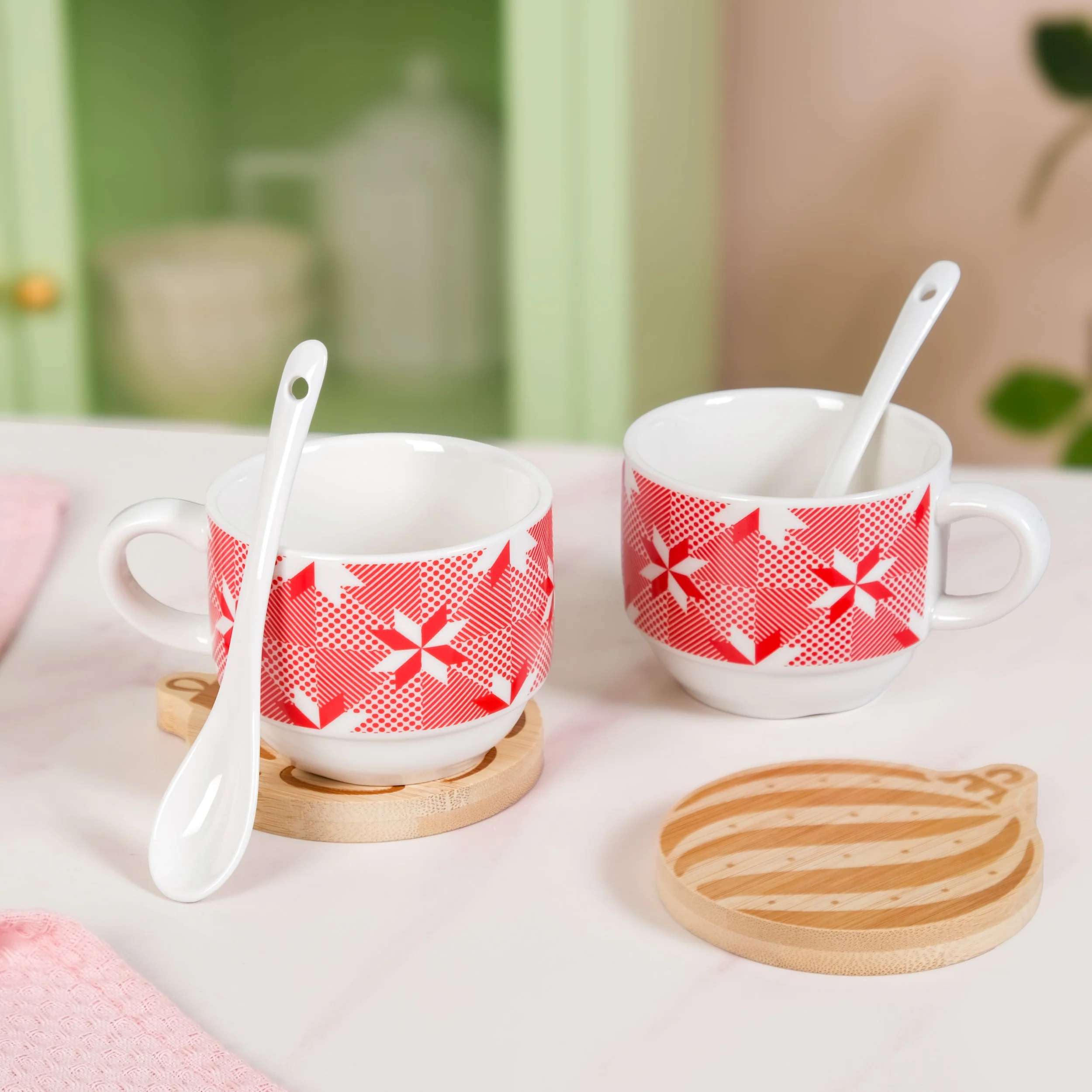 Hot Chocolate Cup Spoon And Coaster Gift Set Of 6 - Image 8