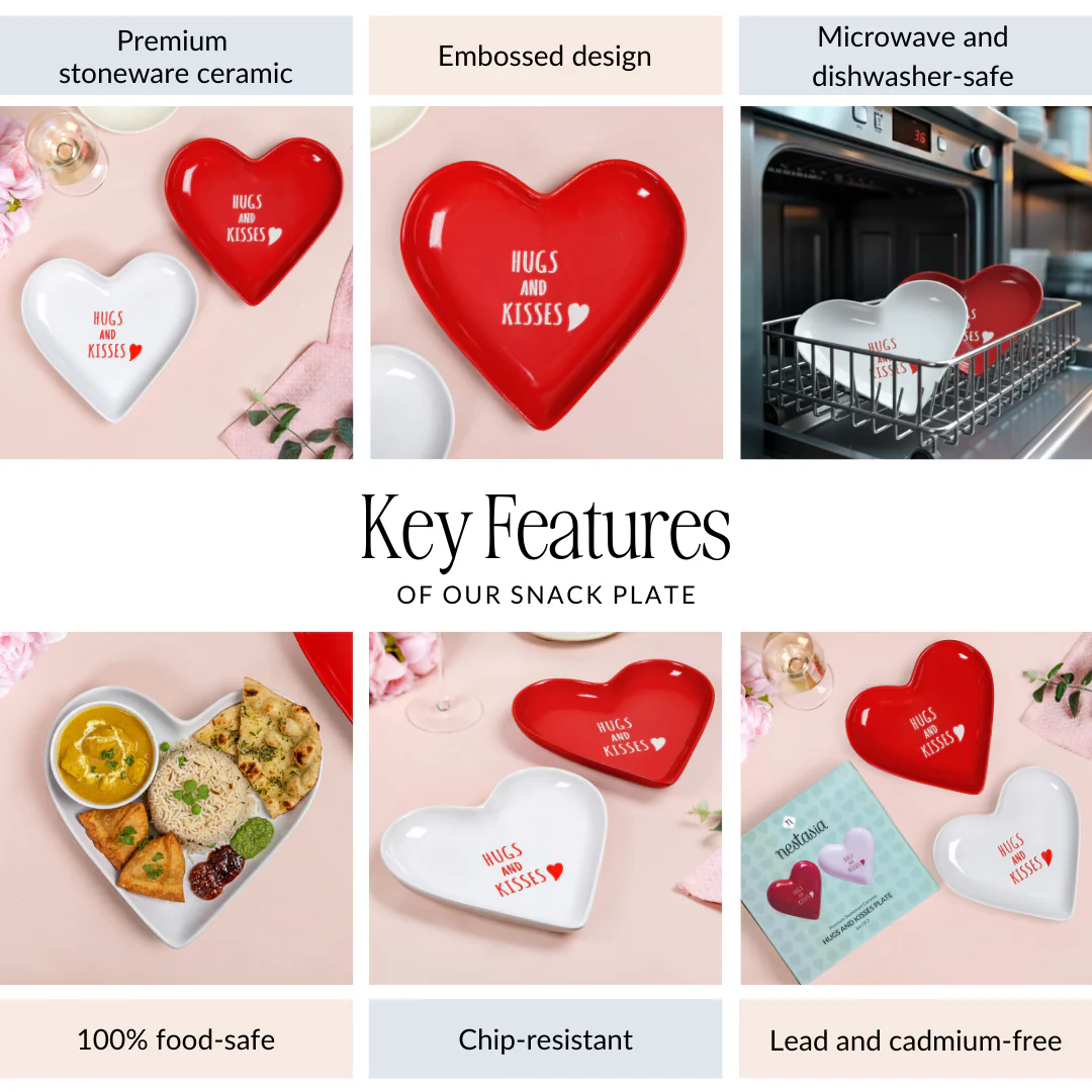 Hugs And Kisses Ceramic Snack Plate Set Of 2 - Image 4