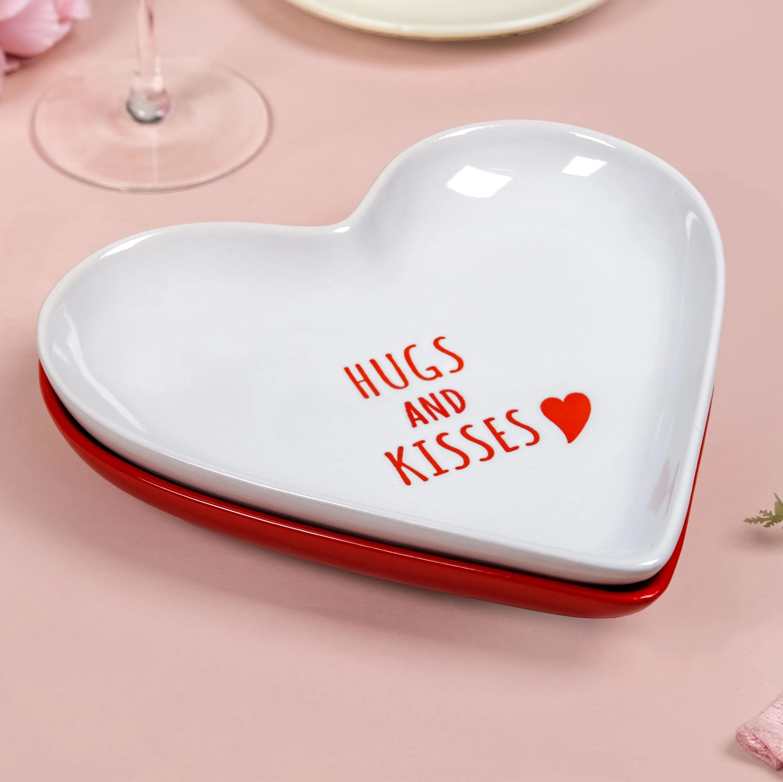 Hugs And Kisses Ceramic Snack Plate Set Of 2 - Image 6