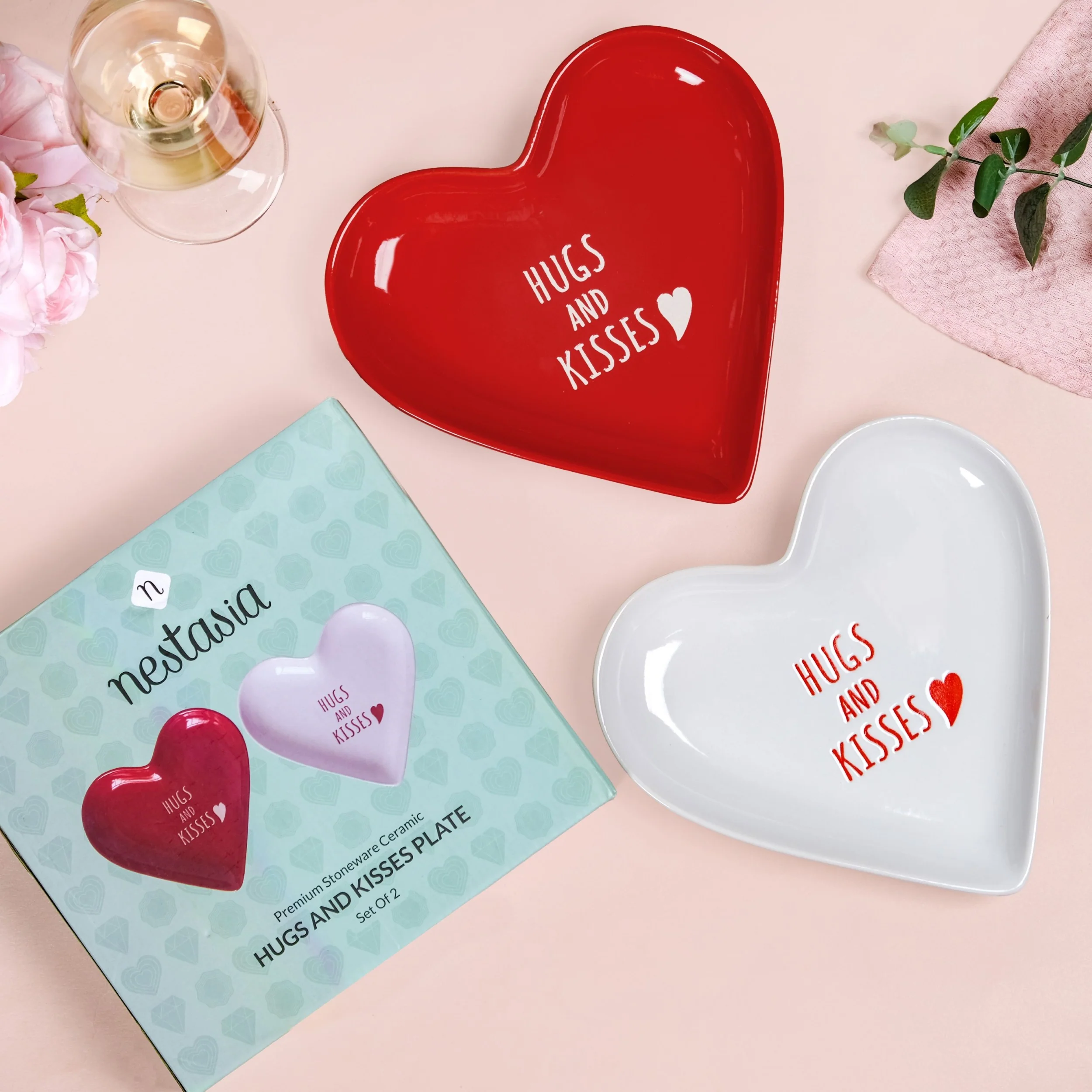 Hugs And Kisses Ceramic Snack Plate Set Of 2 - Image 8