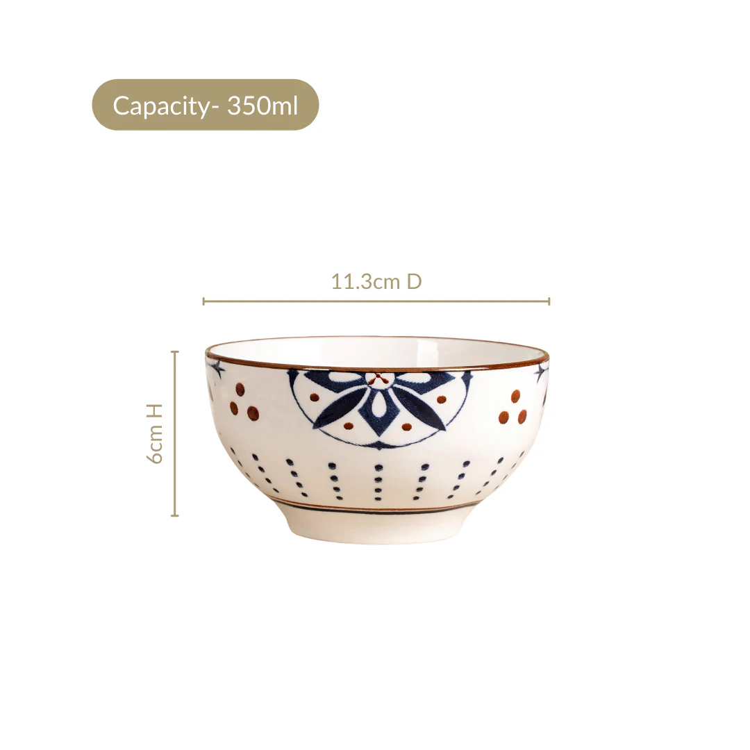 Indie Ceramic Snack Bowl Set Of 4 350ml - Image 4