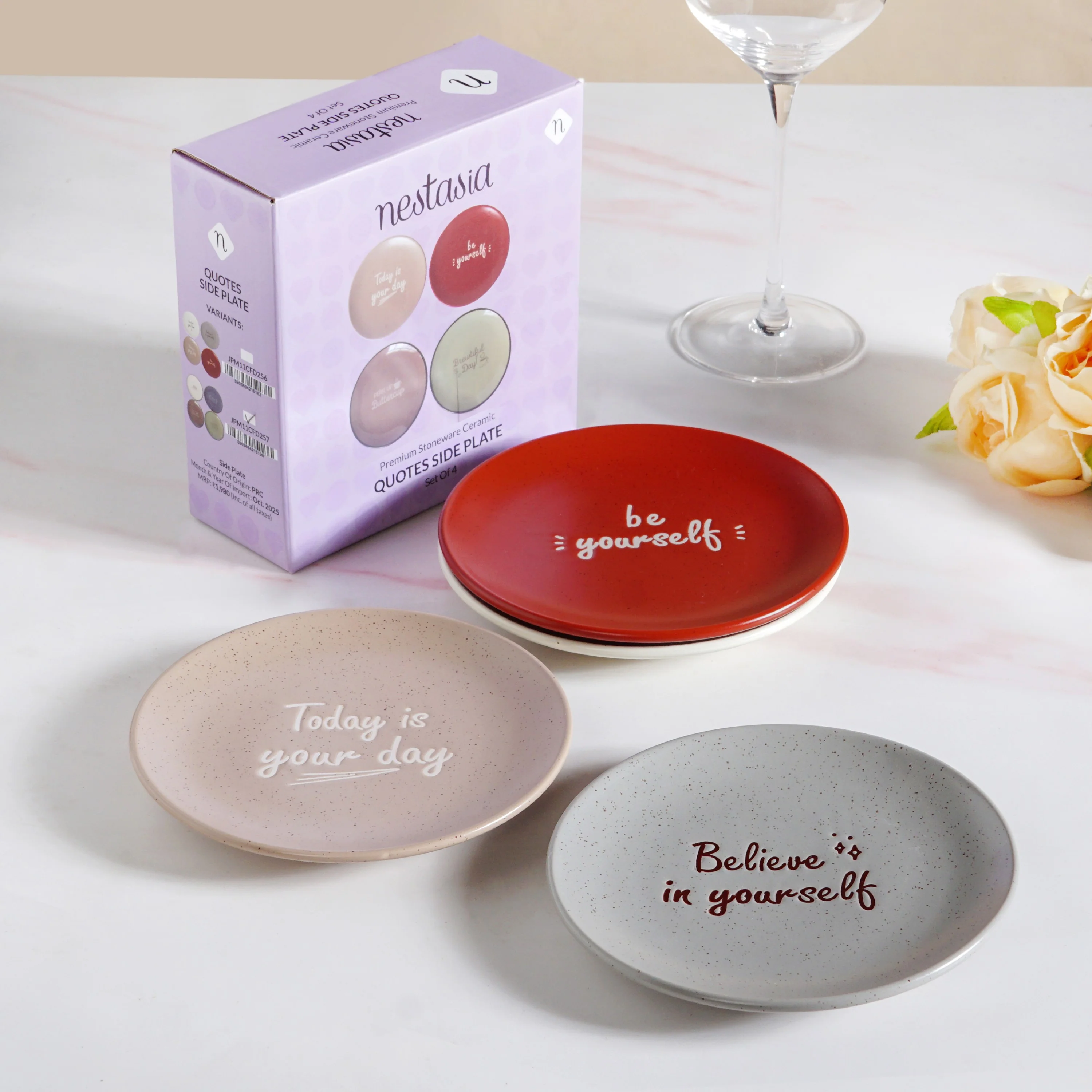 Inspiration Quotes Small Plate Set Of 4 15cm - Image 2