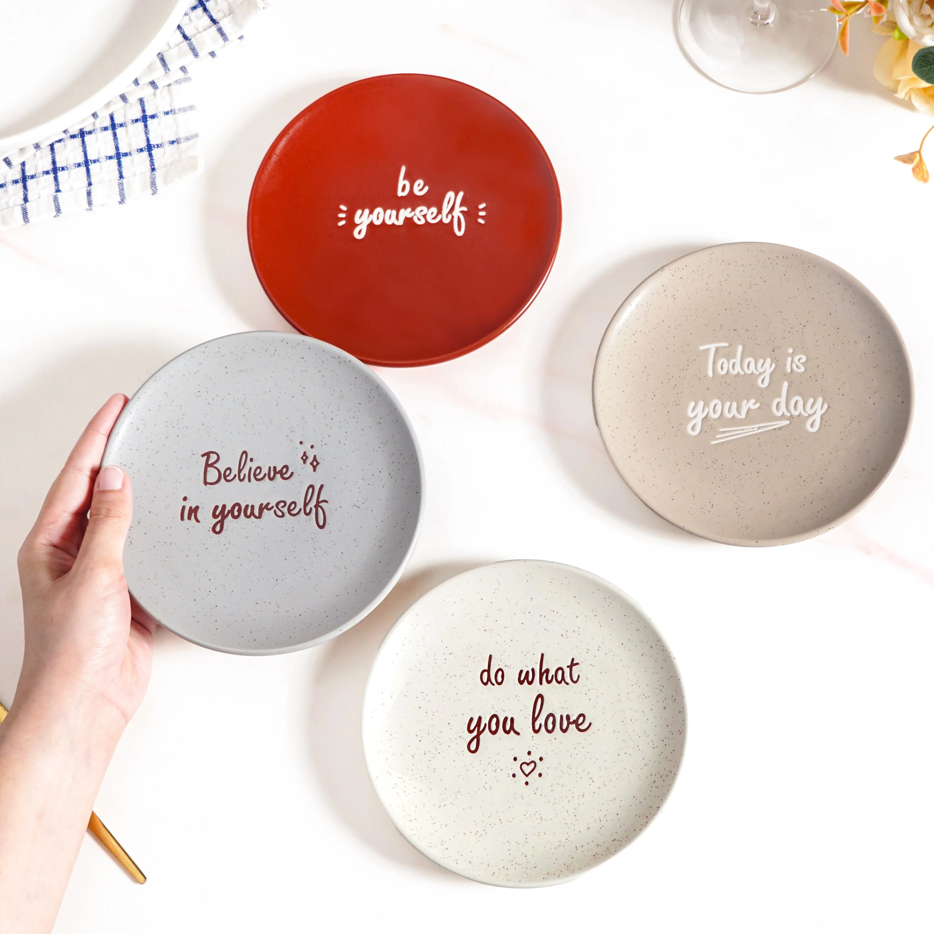 Inspiration Quotes Small Plate Set Of 4 15cm - Image 3