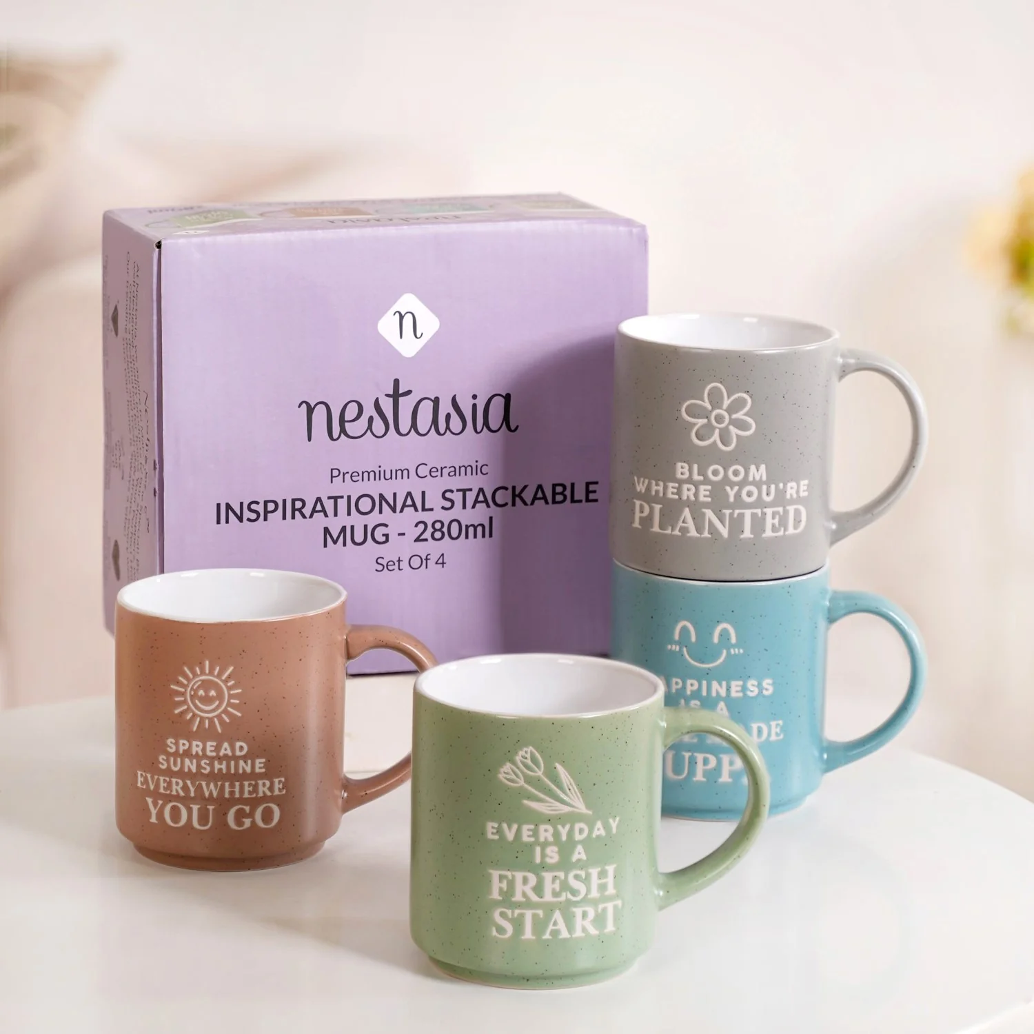 Inspiring Stackable Mug Set Of 4 280ml - Image 11