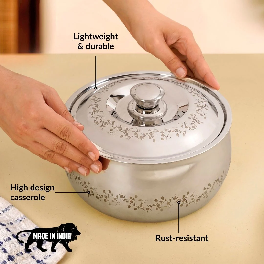 Insulated Stainless Steel Roti Casserole 1500ml - Image 3