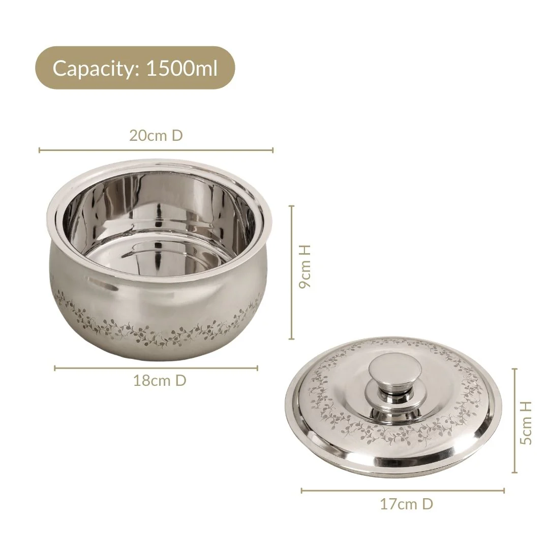 Insulated Stainless Steel Roti Casserole 1500ml - Image 4