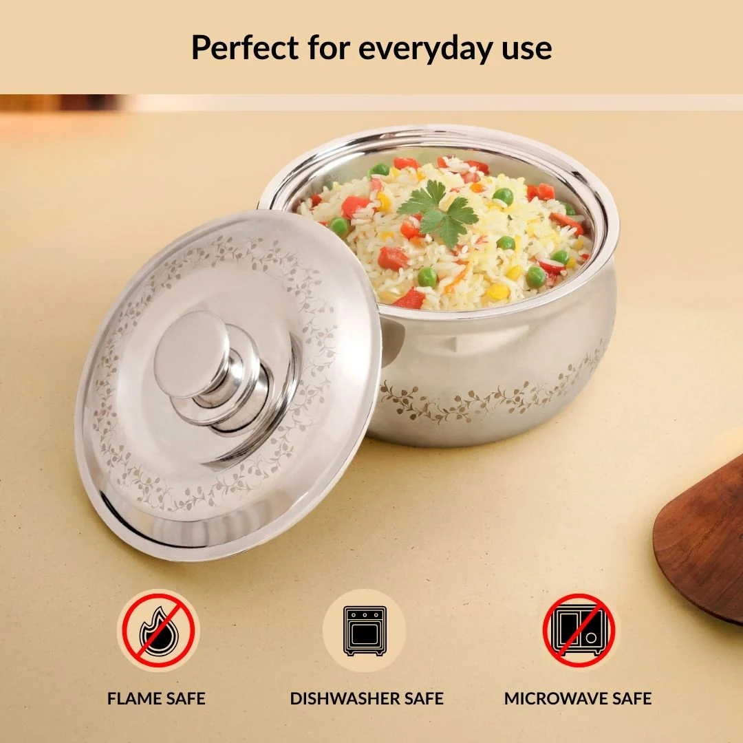 Insulated Stainless Steel Roti Casserole 1500ml - Image 7