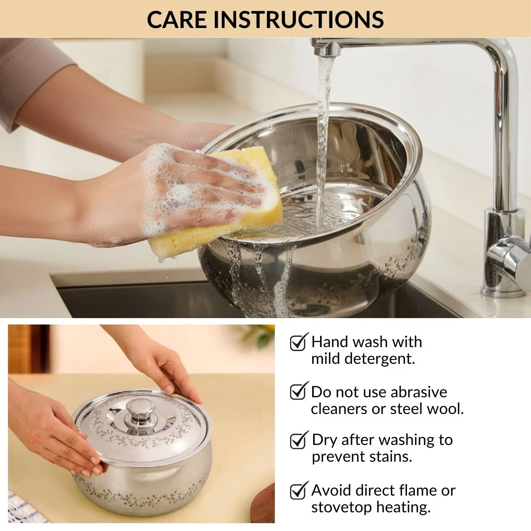 Insulated Stainless Steel Roti Casserole 1500ml - Image 9