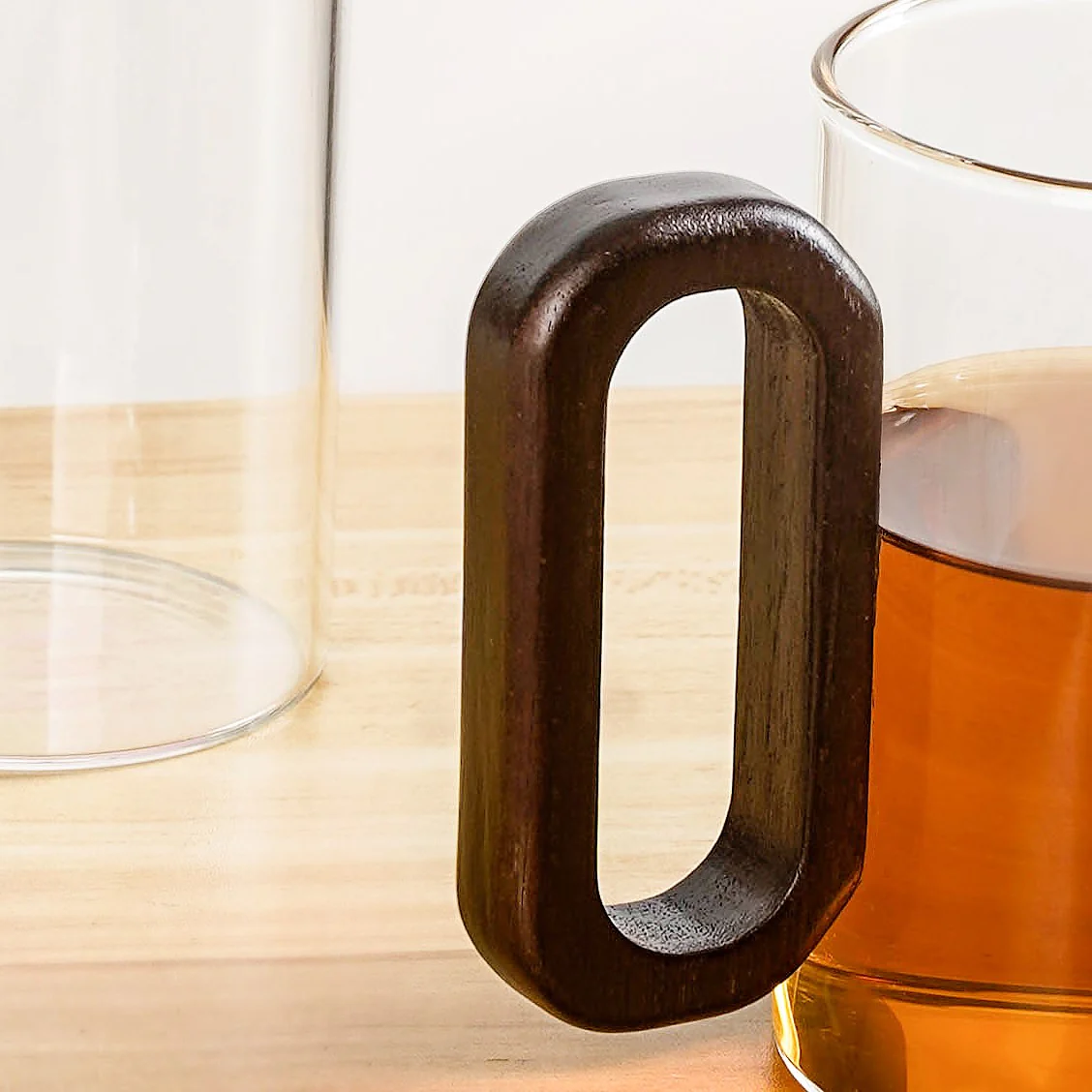 Japandi Tea Coffee Mug With Fusion Wooden Handle Set Of 2 300ml - Image 5