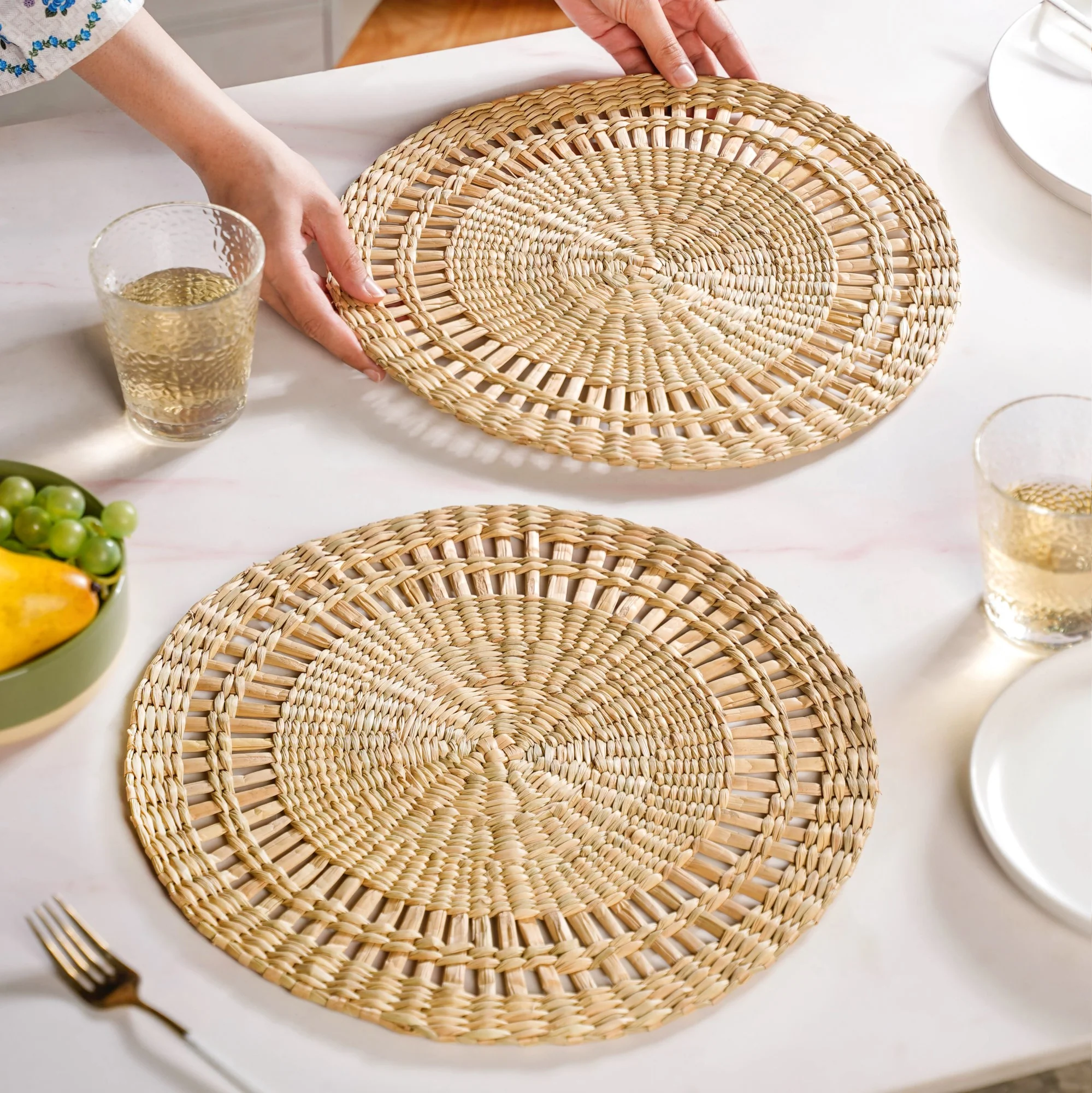 Kauna Sustainable Handmade Table Mat Set Of 2 34cm - Image 2
