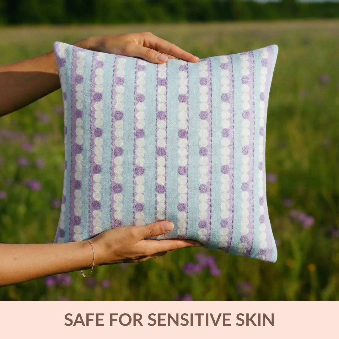 Lavender Lanes Cotton Embroidered Cushion Cover 40x40cm - Image 2