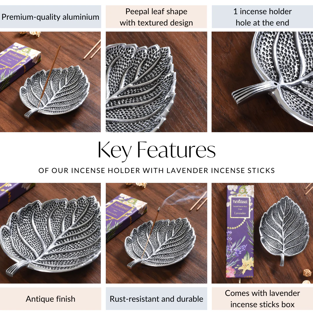 Leaf Incense Holder With Organic Lavender Incense Sticks - Image 5