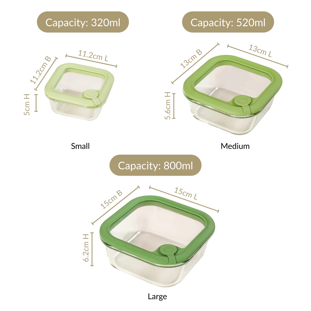 Leakproof See Through Air Vent Lid Food Storage Container Set Of 3 350ml 520ml 800ml - Image 4