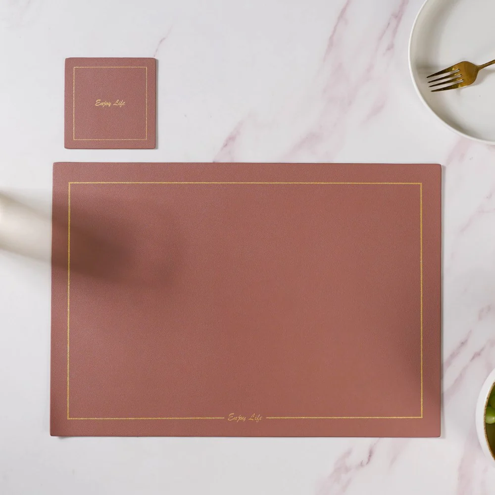 Leather Placemat And Coaster Set of 2 - Image 10